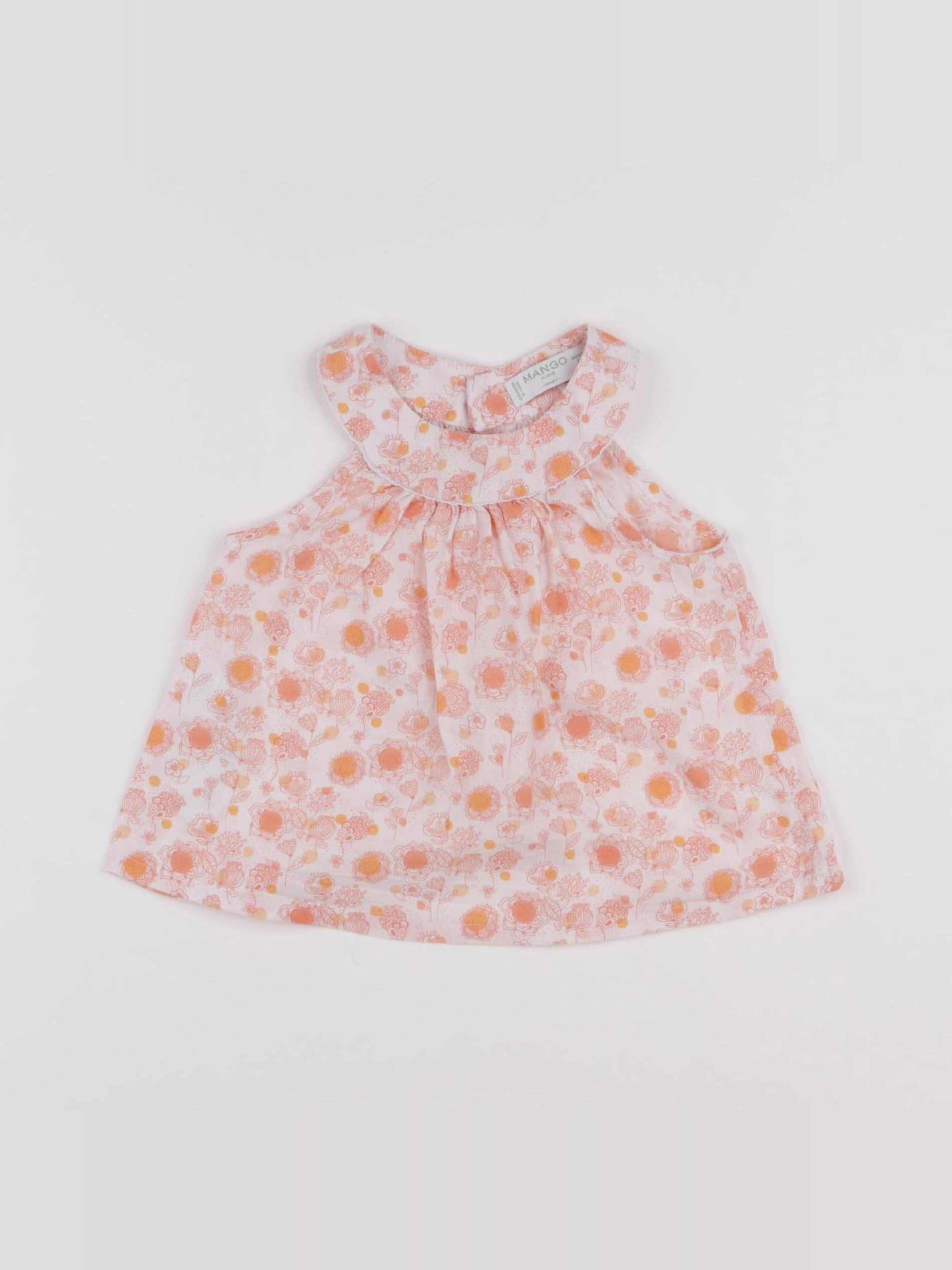 Mango - blouse blanc, orange - 9/12 mois