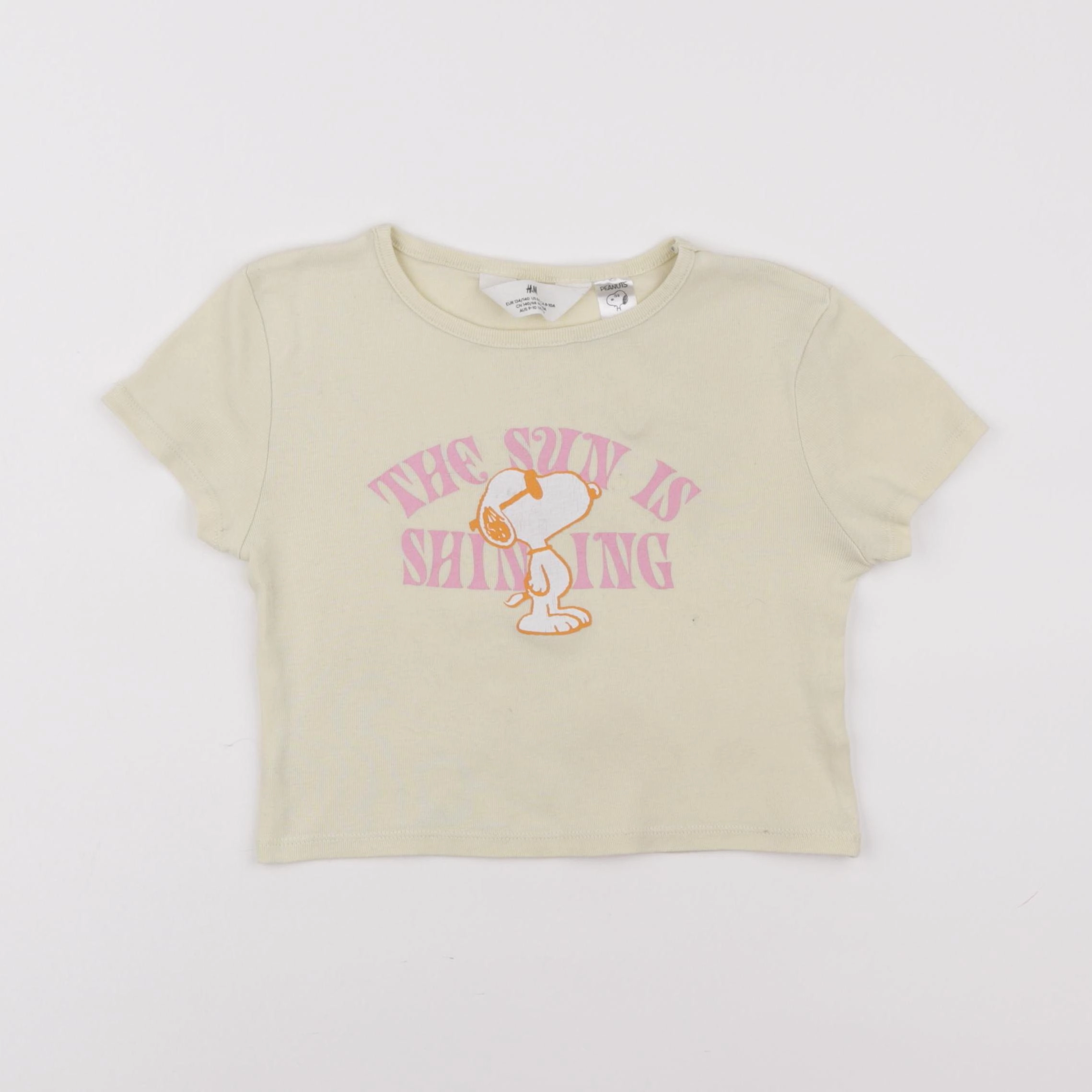 H&M - tee-shirt jaune - 8/10 ans