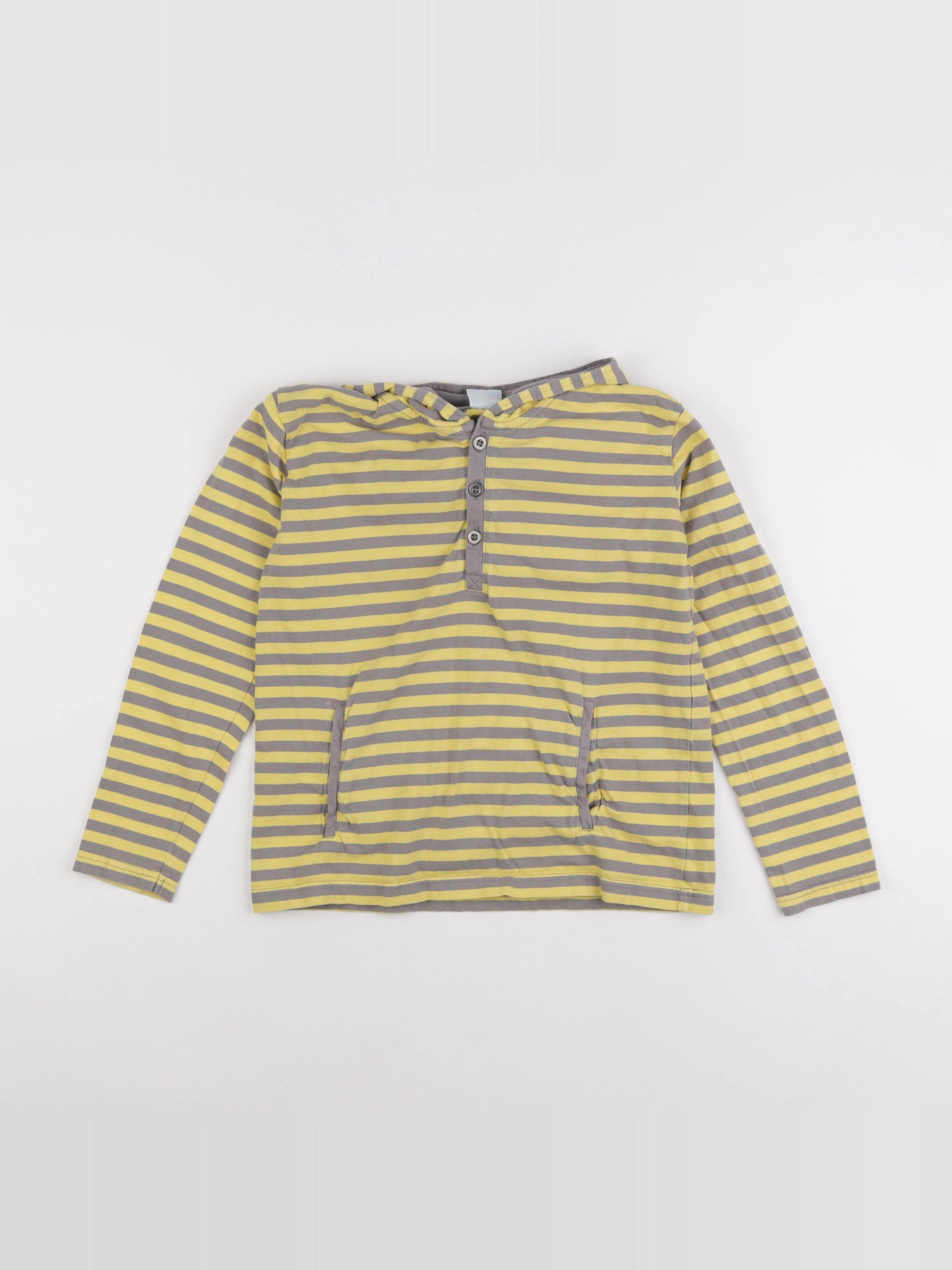 La queue du chat - tee-shirt jaune, gris - 8 ans