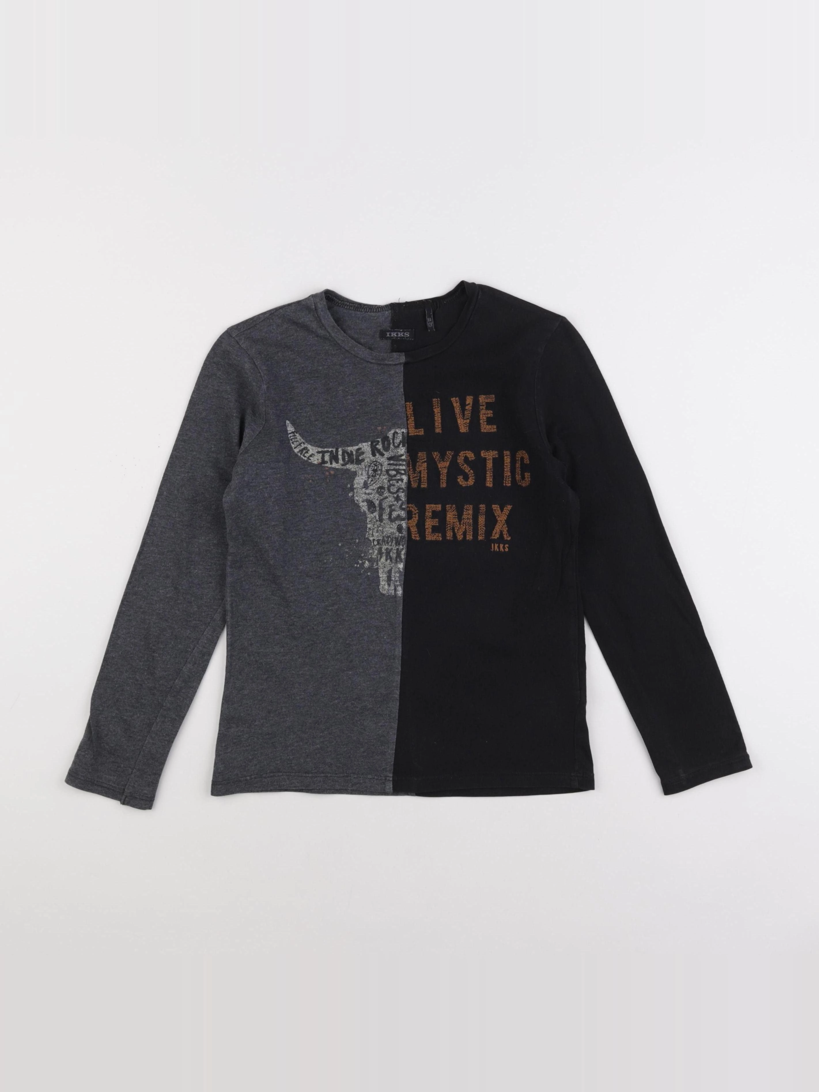 IKKS - tee-shirt gris, noir - 8 ans