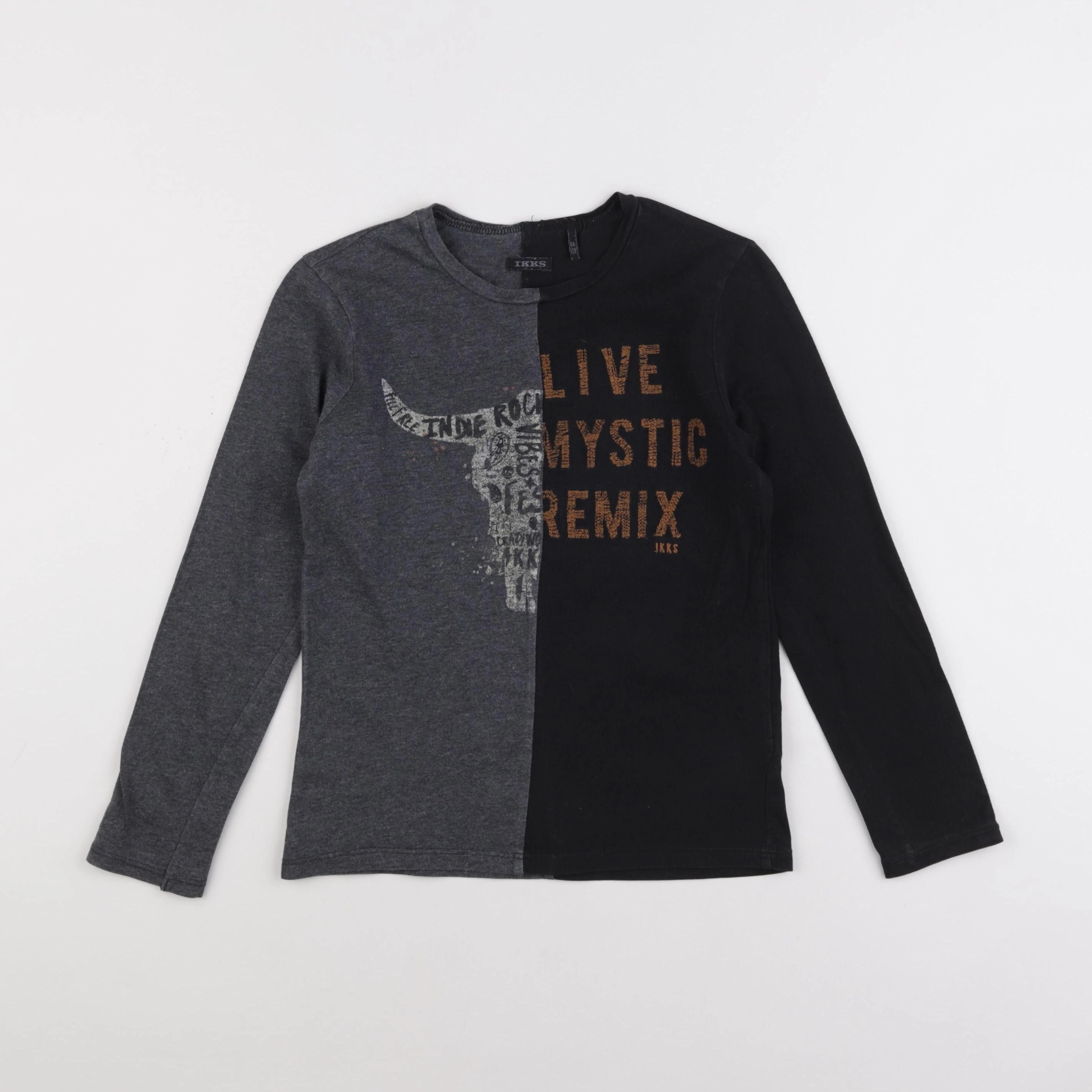 IKKS - tee-shirt gris, noir - 8 ans