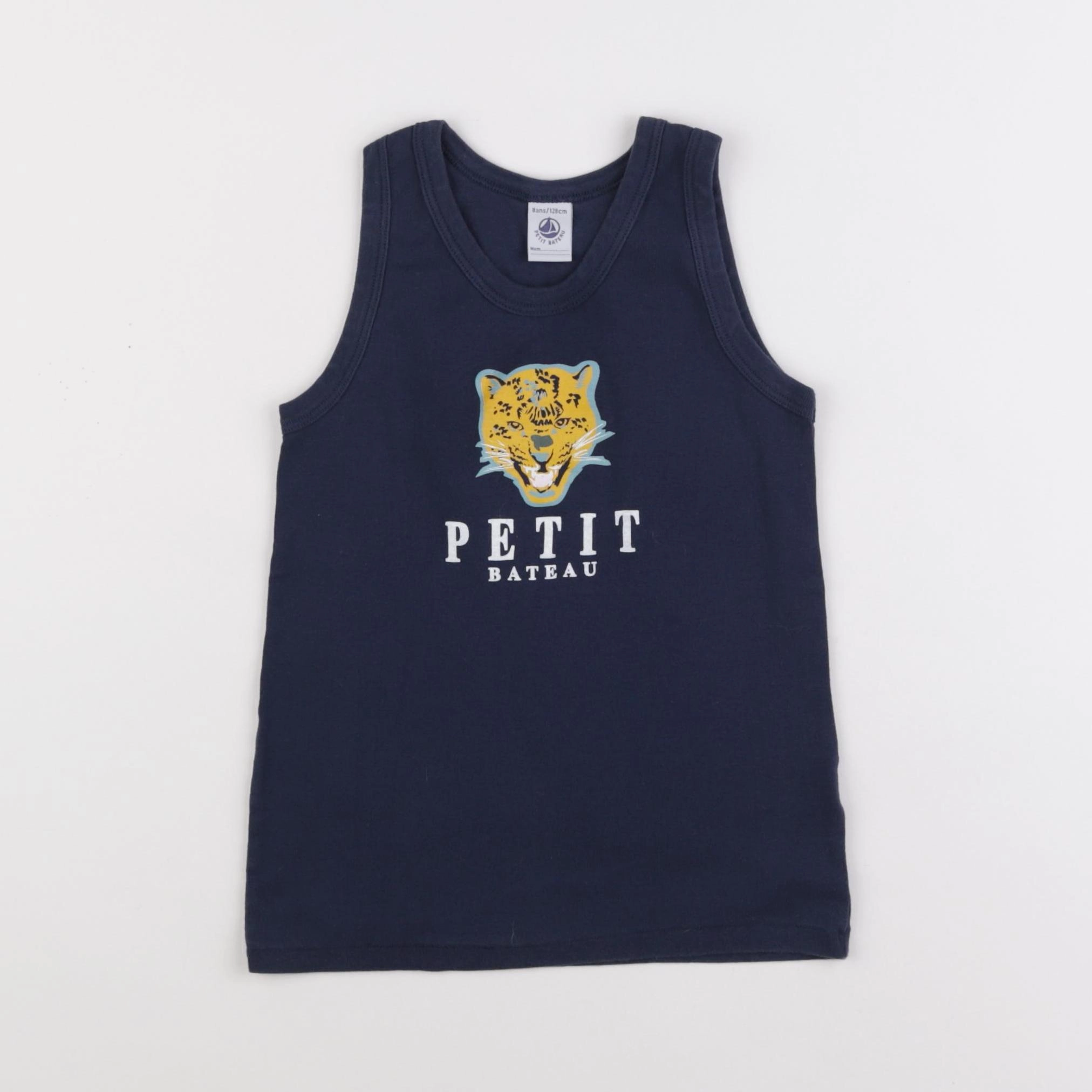 Petit Bateau - débardeur bleu - 8 ans