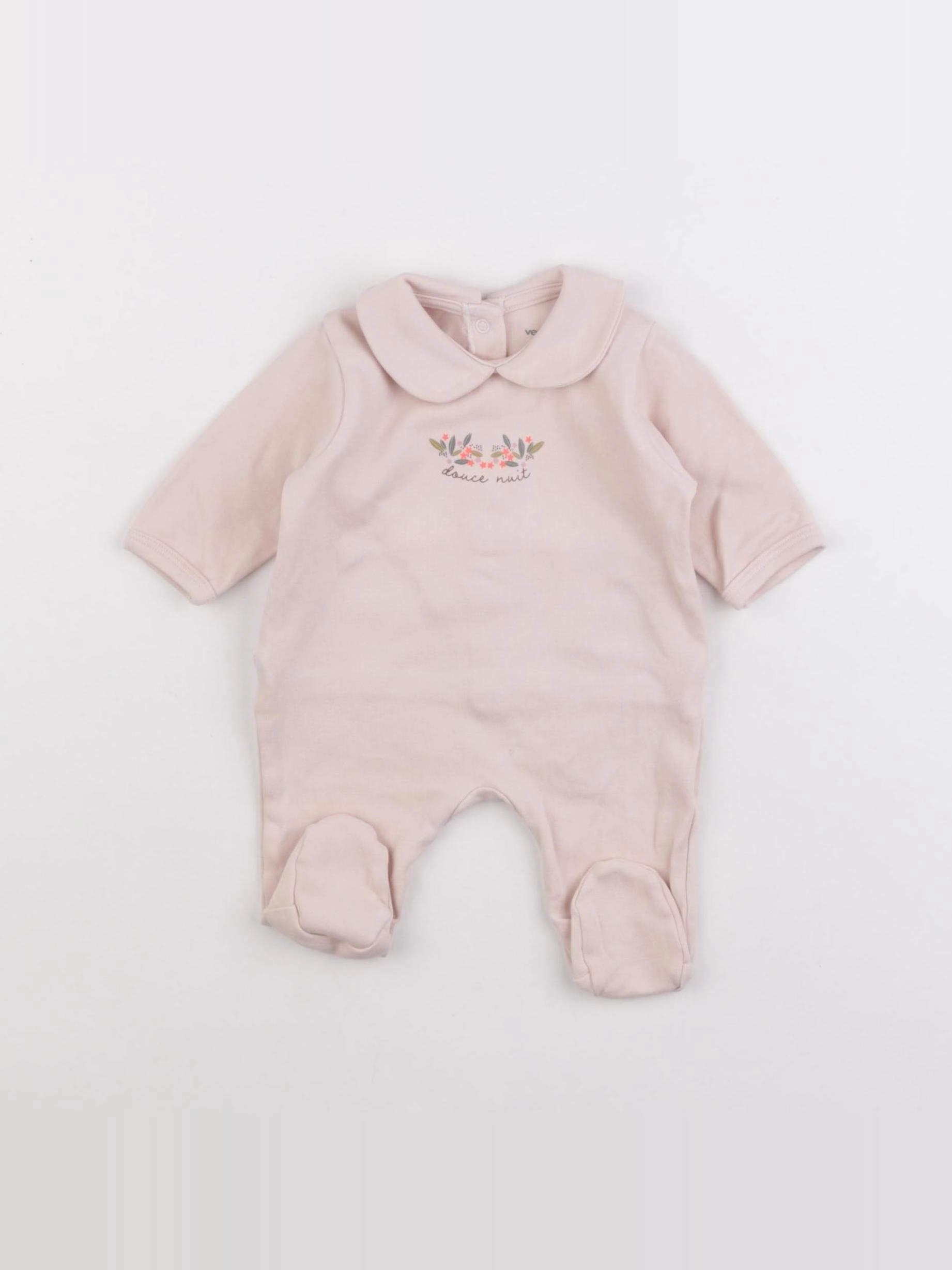 Vertbaudet - pyjama coton rose - 1 mois