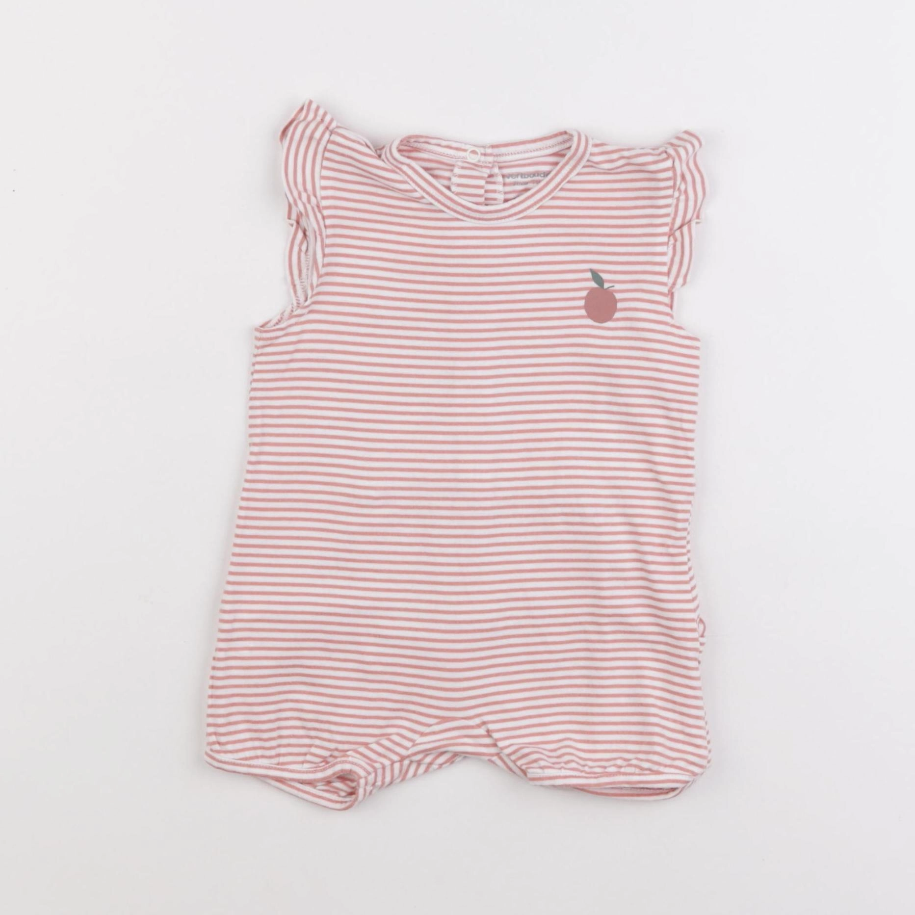 Vertbaudet - pyjama coton beige, rose - 9 mois