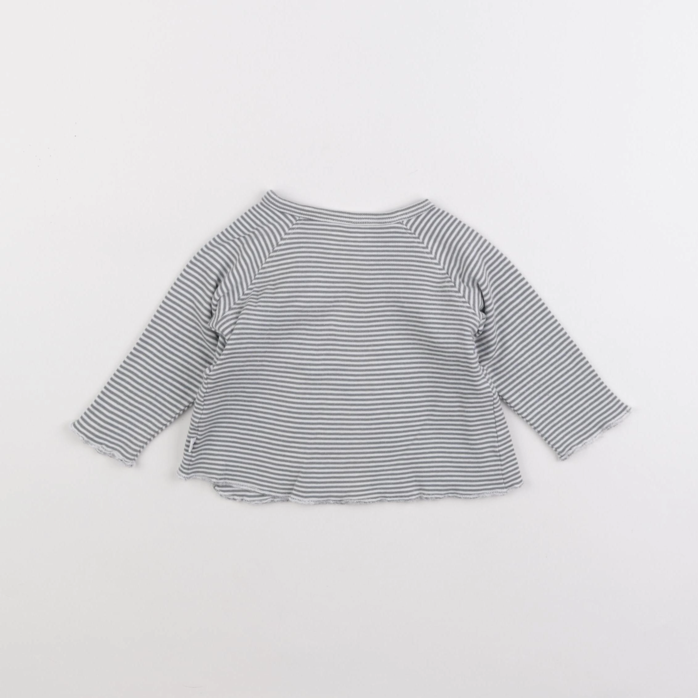 Vertbaudet - tee-shirt blanc, bleu - 12 mois