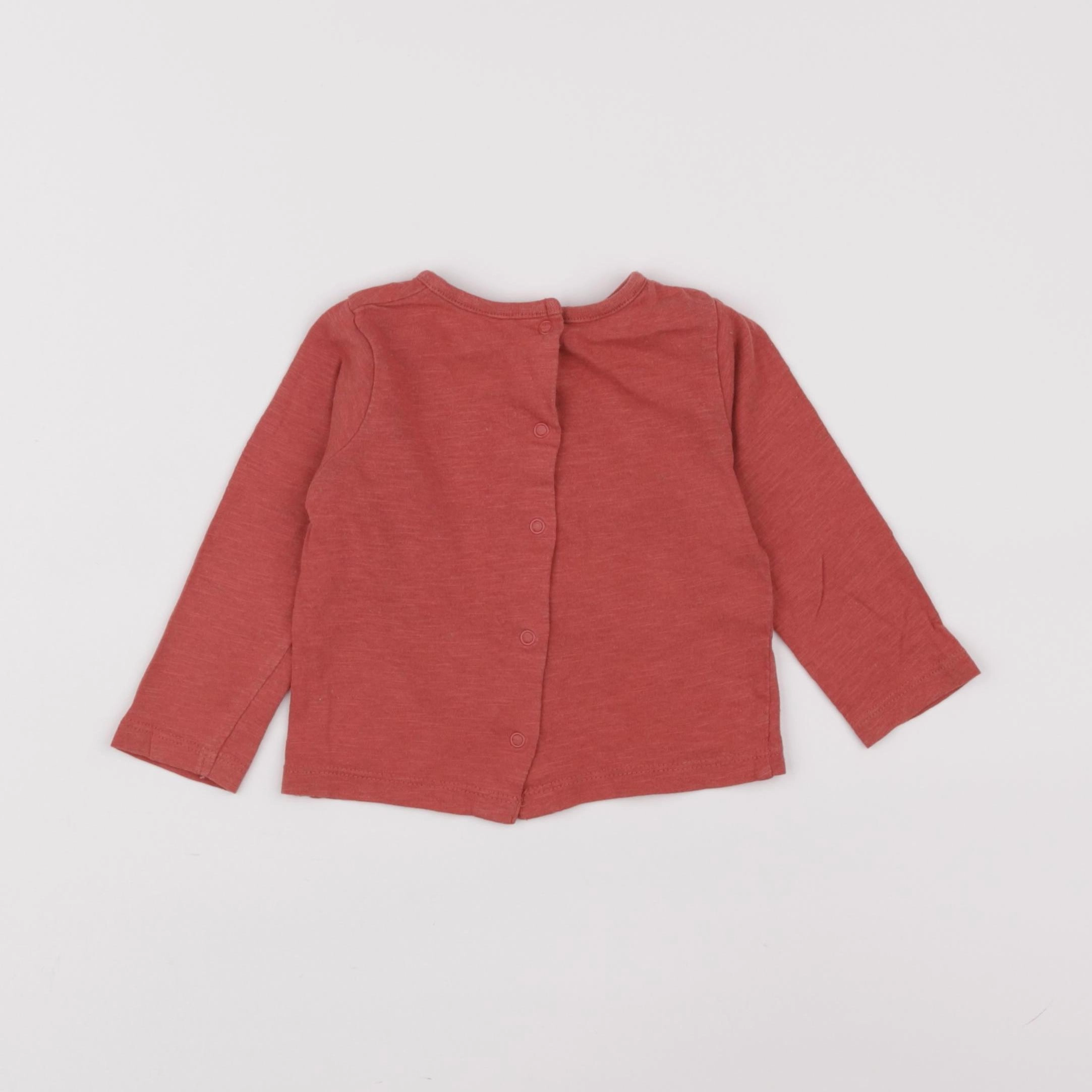 Vertbaudet - tee-shirt rouge - 6 mois