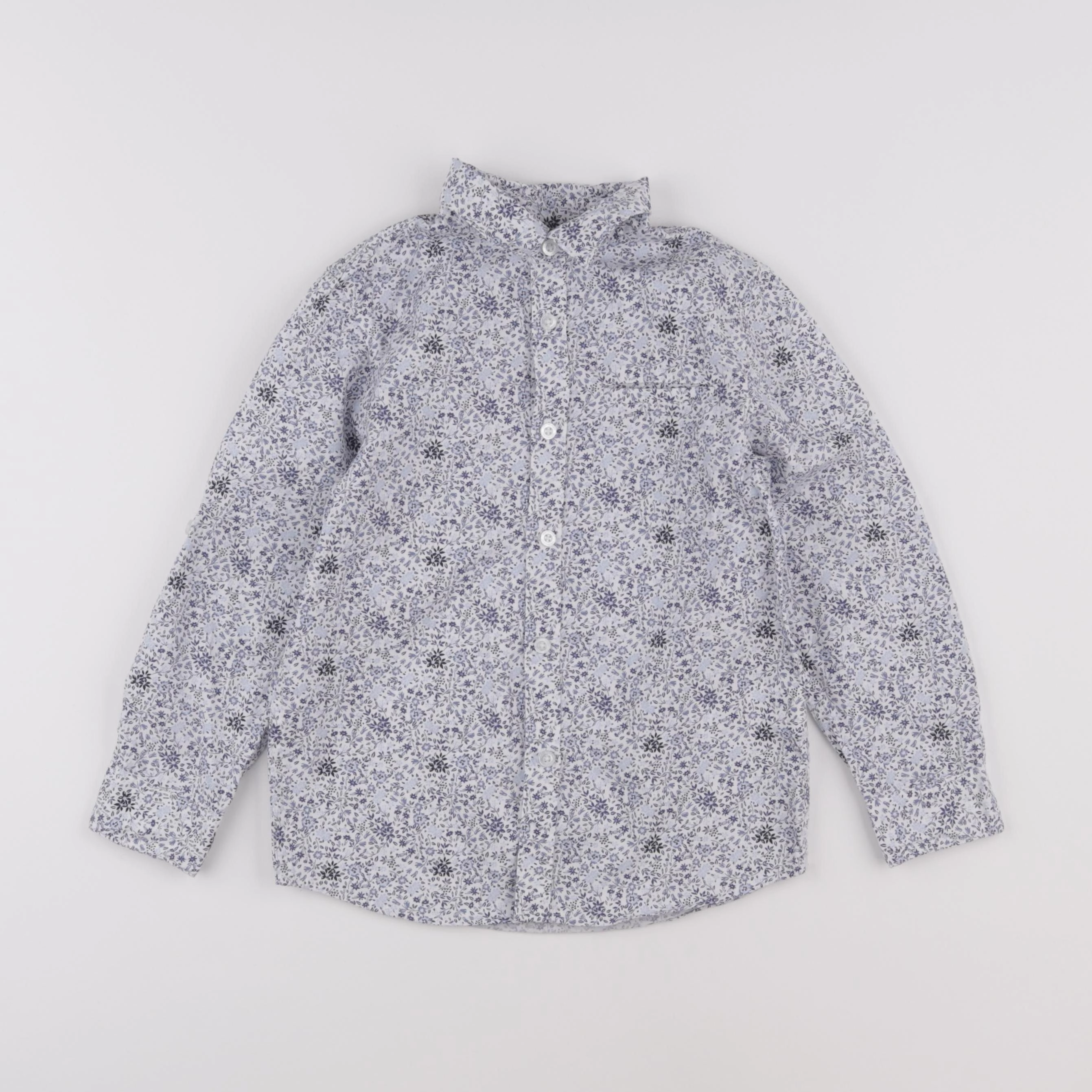 Vertbaudet - chemise blanc, bleu - 6 ans