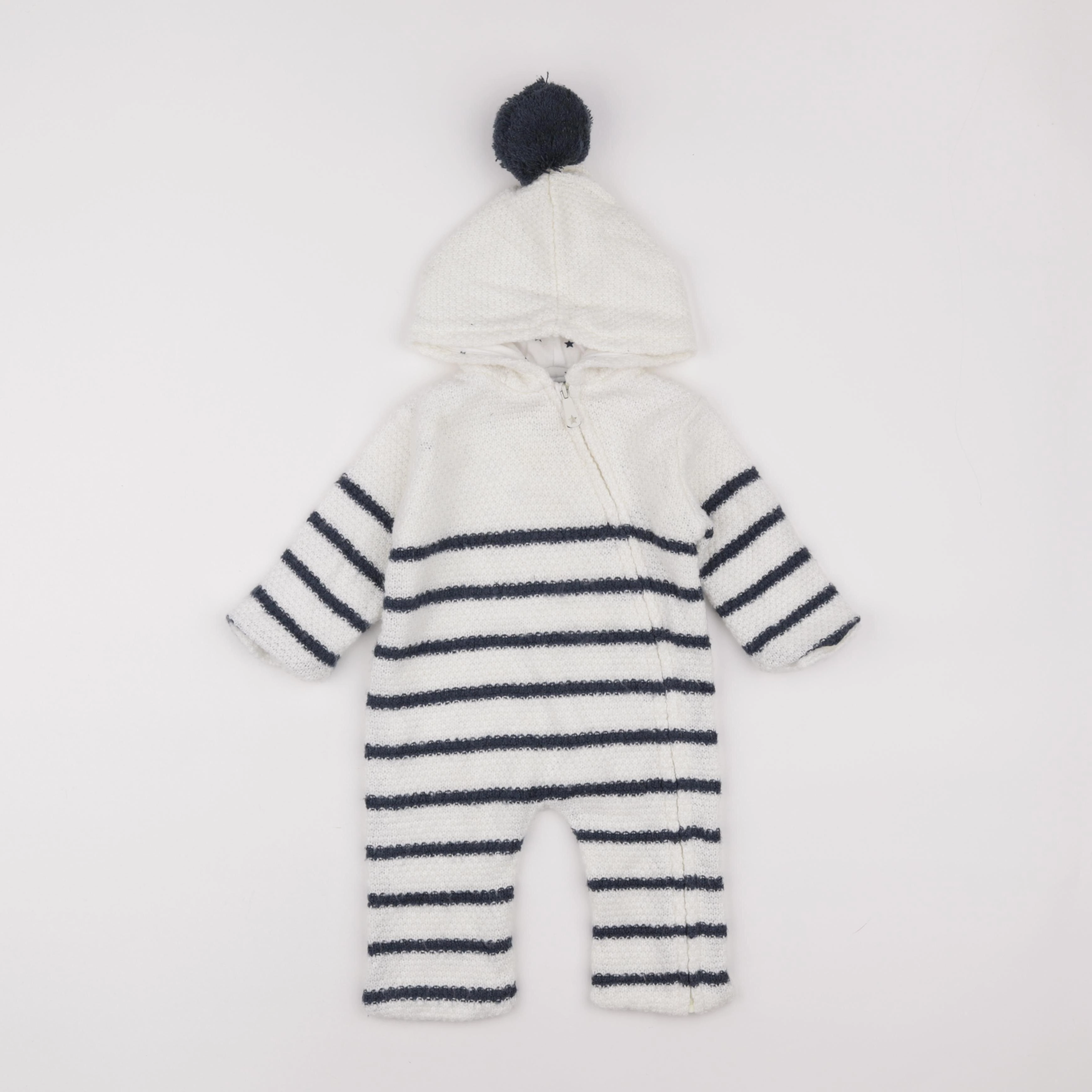 Vertbaudet - combinaison blanc, bleu - 9 mois