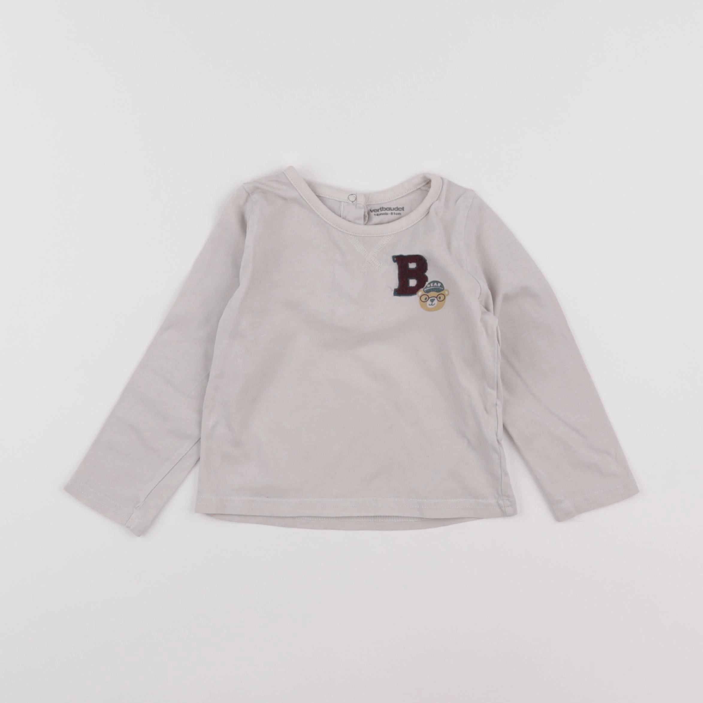 Vertbaudet - tee-shirt beige - 18 mois