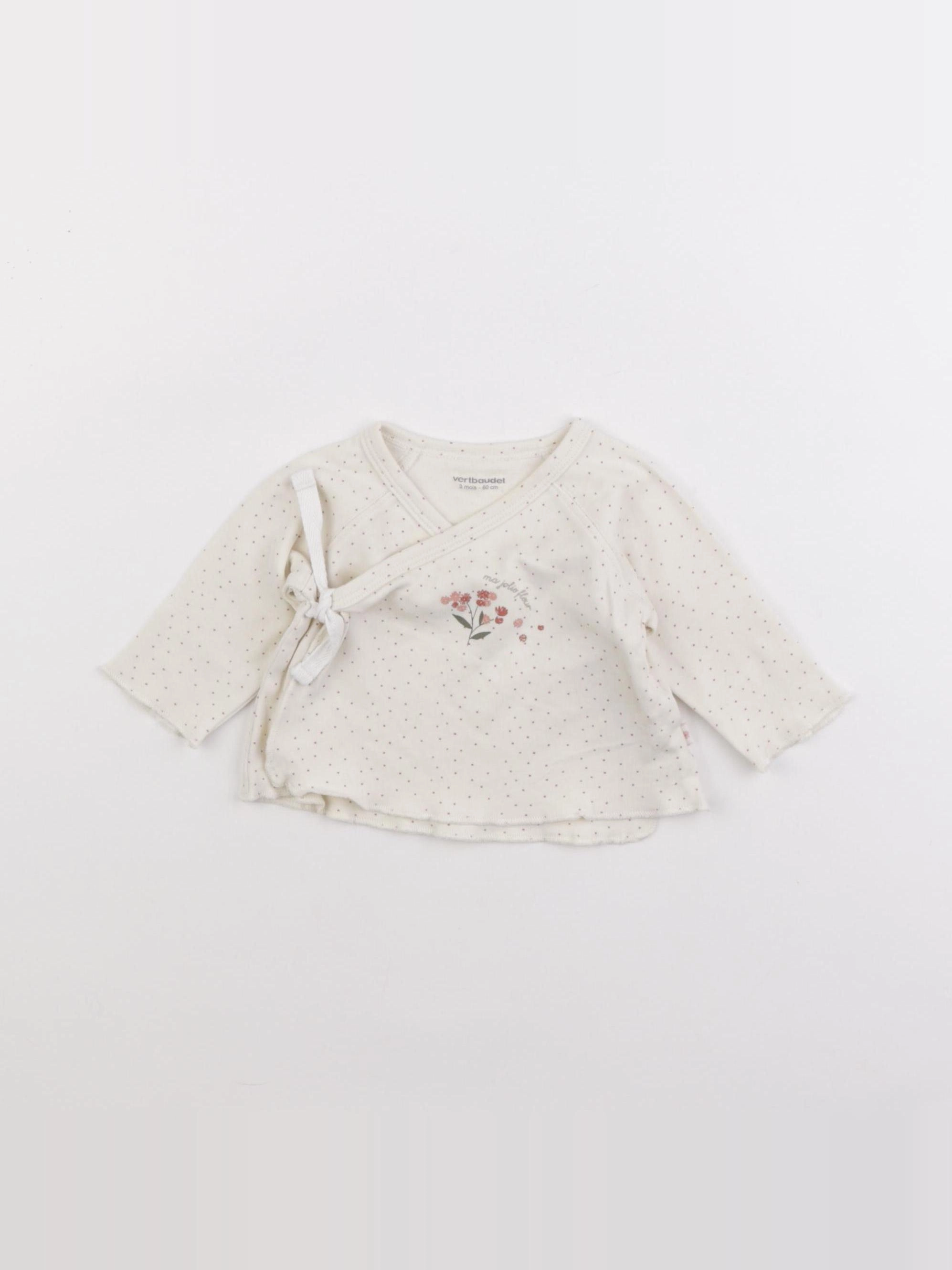 Vertbaudet - tee-shirt beige - 3 mois
