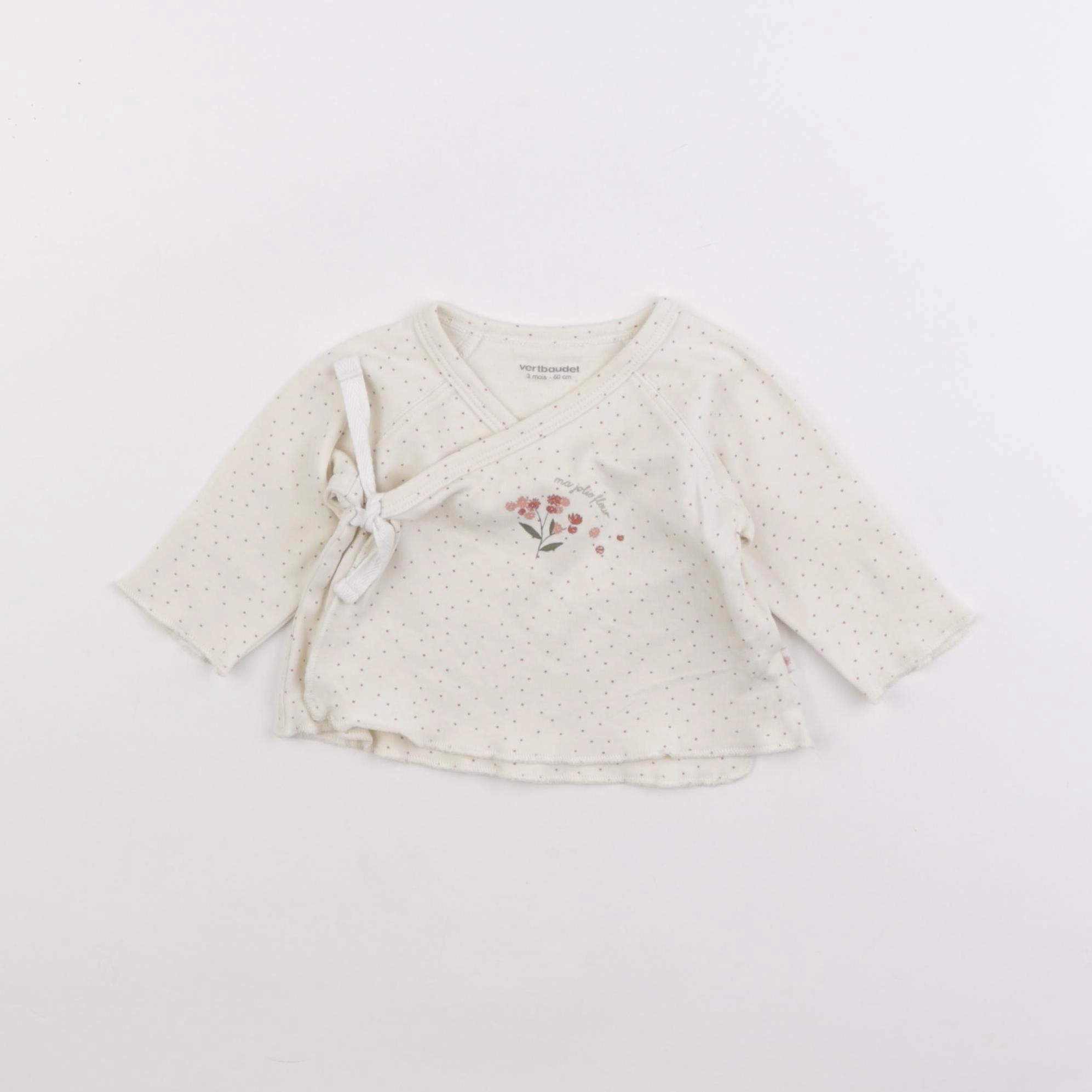 Vertbaudet - tee-shirt beige - 3 mois