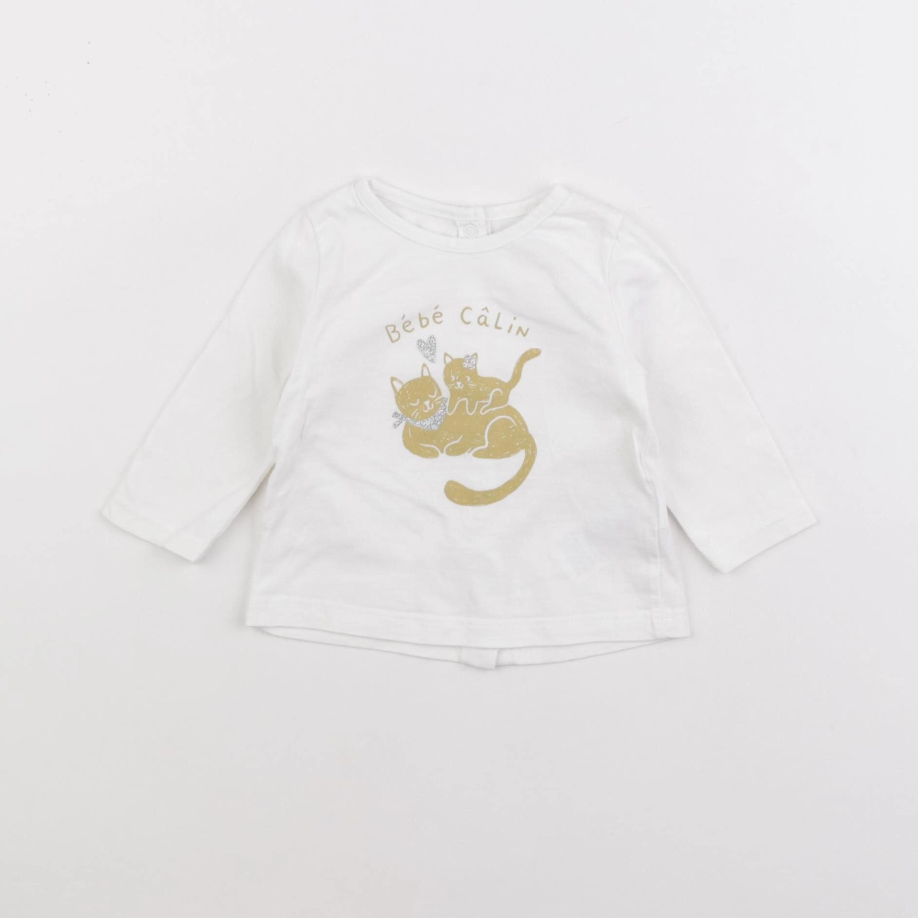 Vertbaudet - tee-shirt blanc - 3 mois