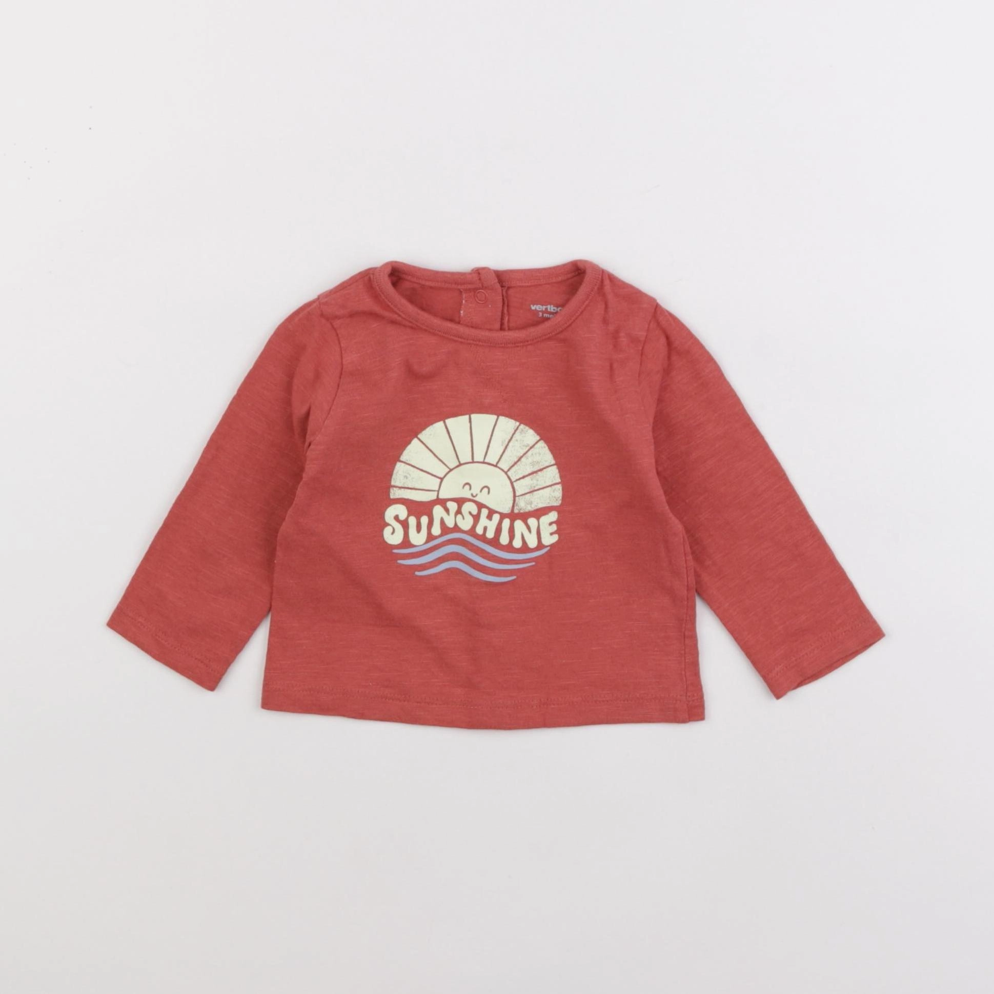 Vertbaudet - tee-shirt rouge - 3 mois