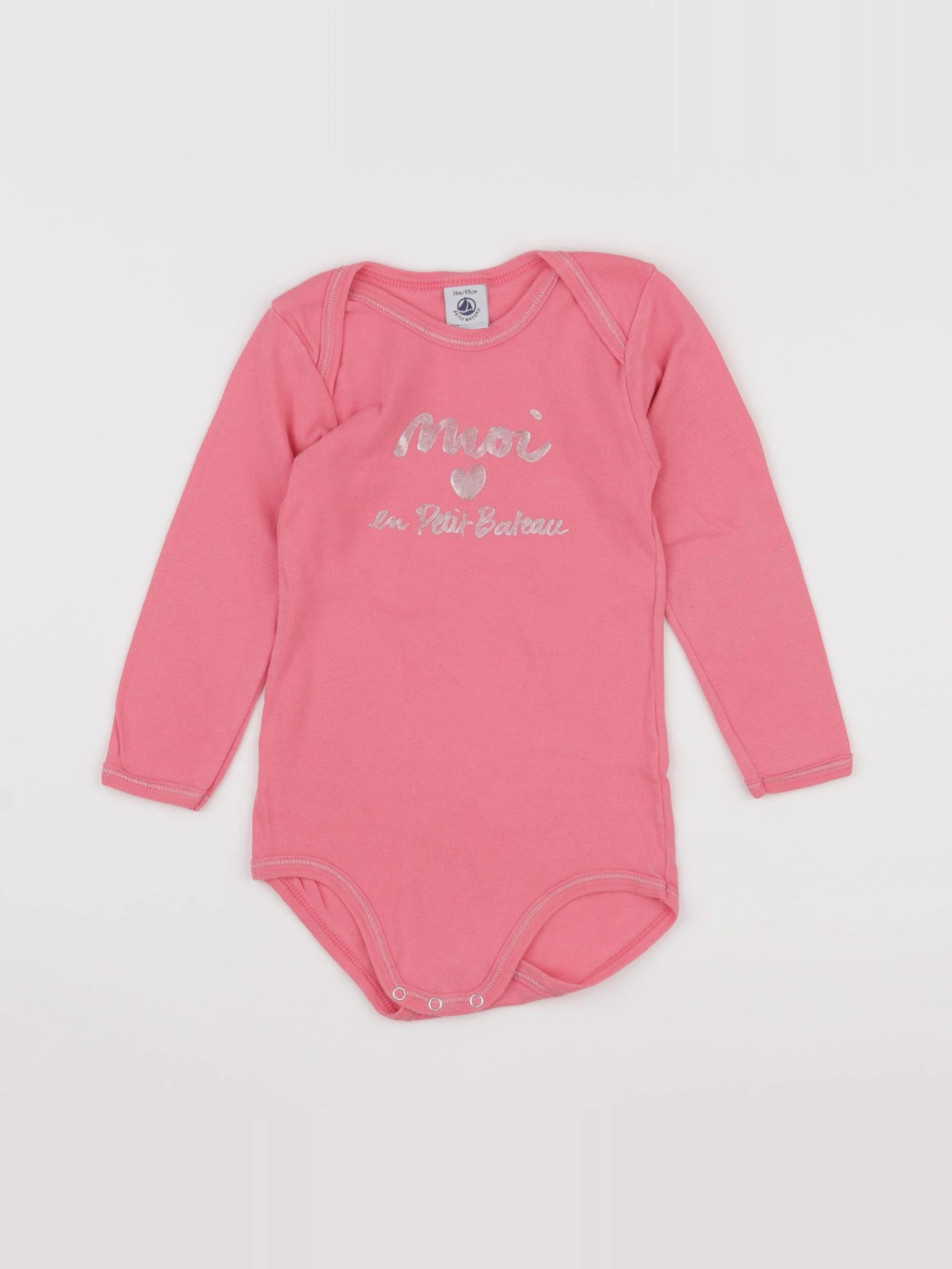 Petit Bateau - body rose - 36 mois