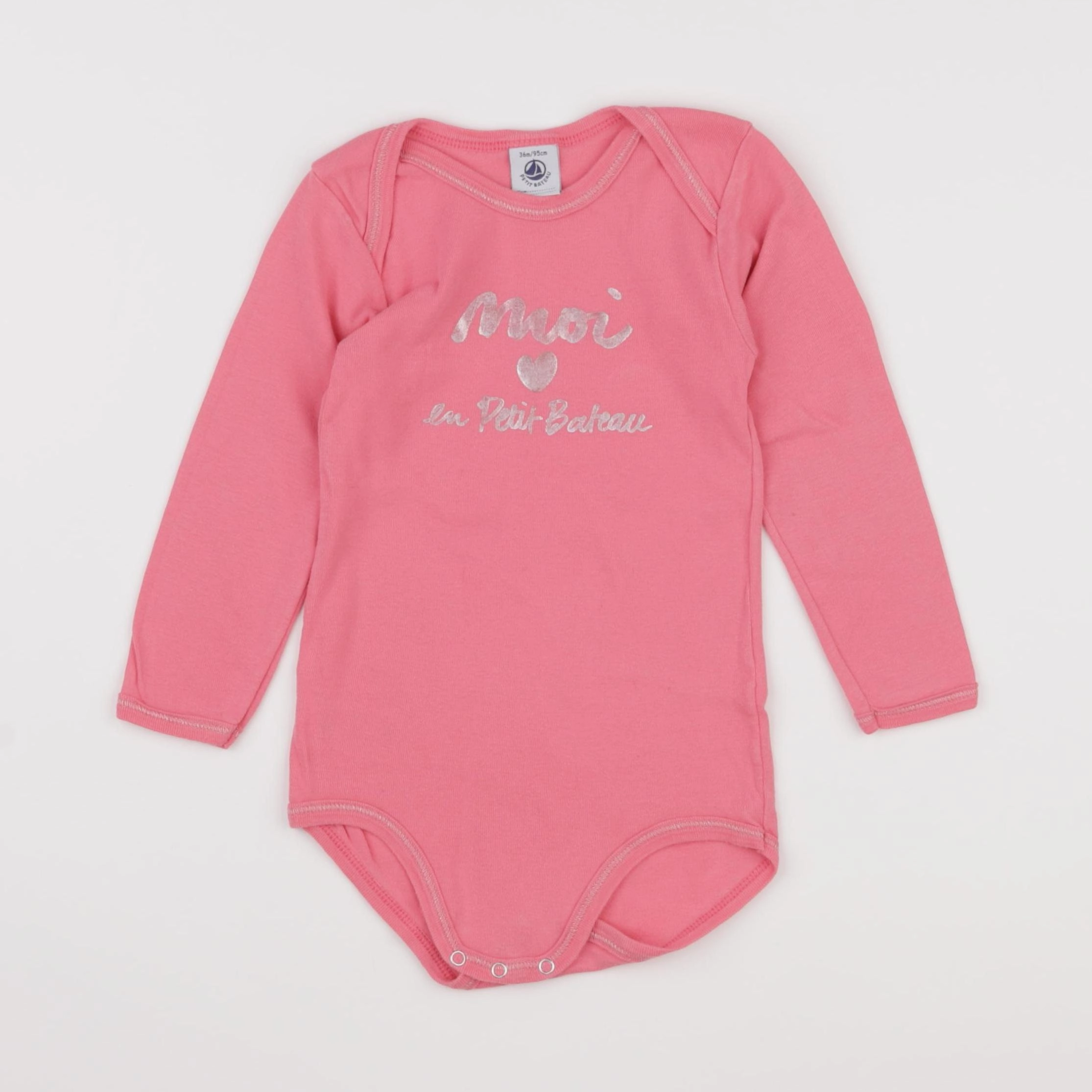Petit Bateau - body rose - 36 mois