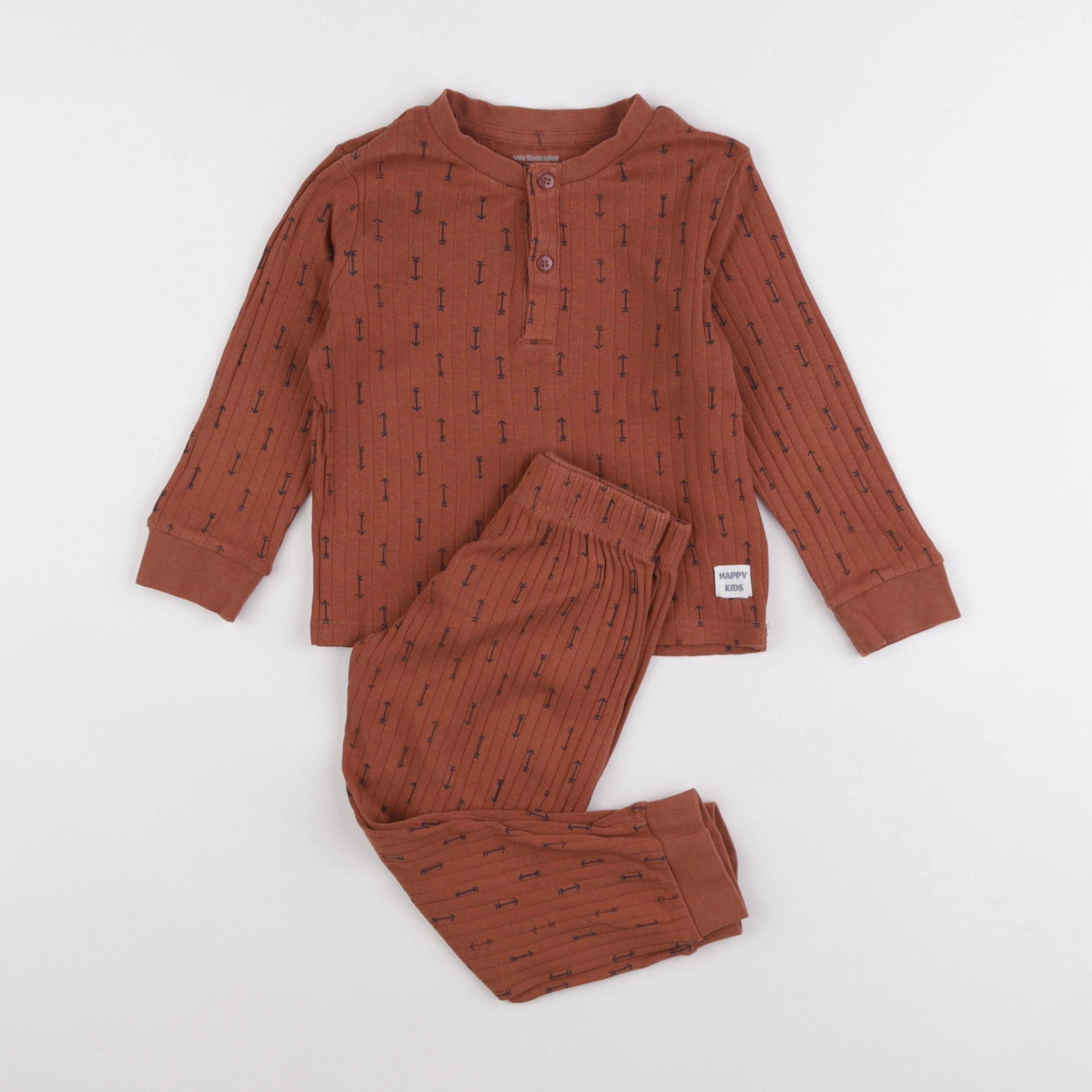 Vertbaudet - pyjama coton marron - 4 ans