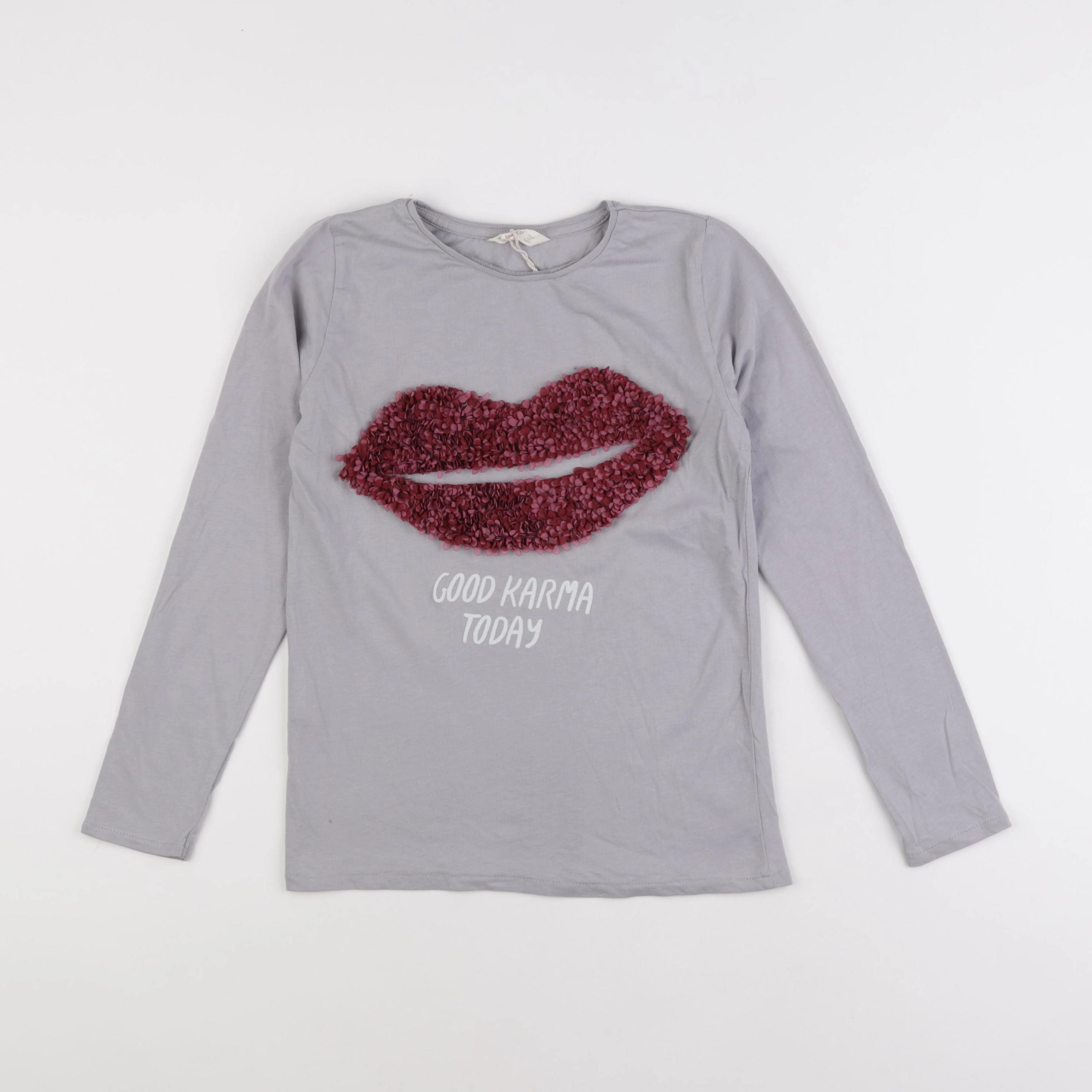 Mango - tee-shirt gris - 9/10 ans