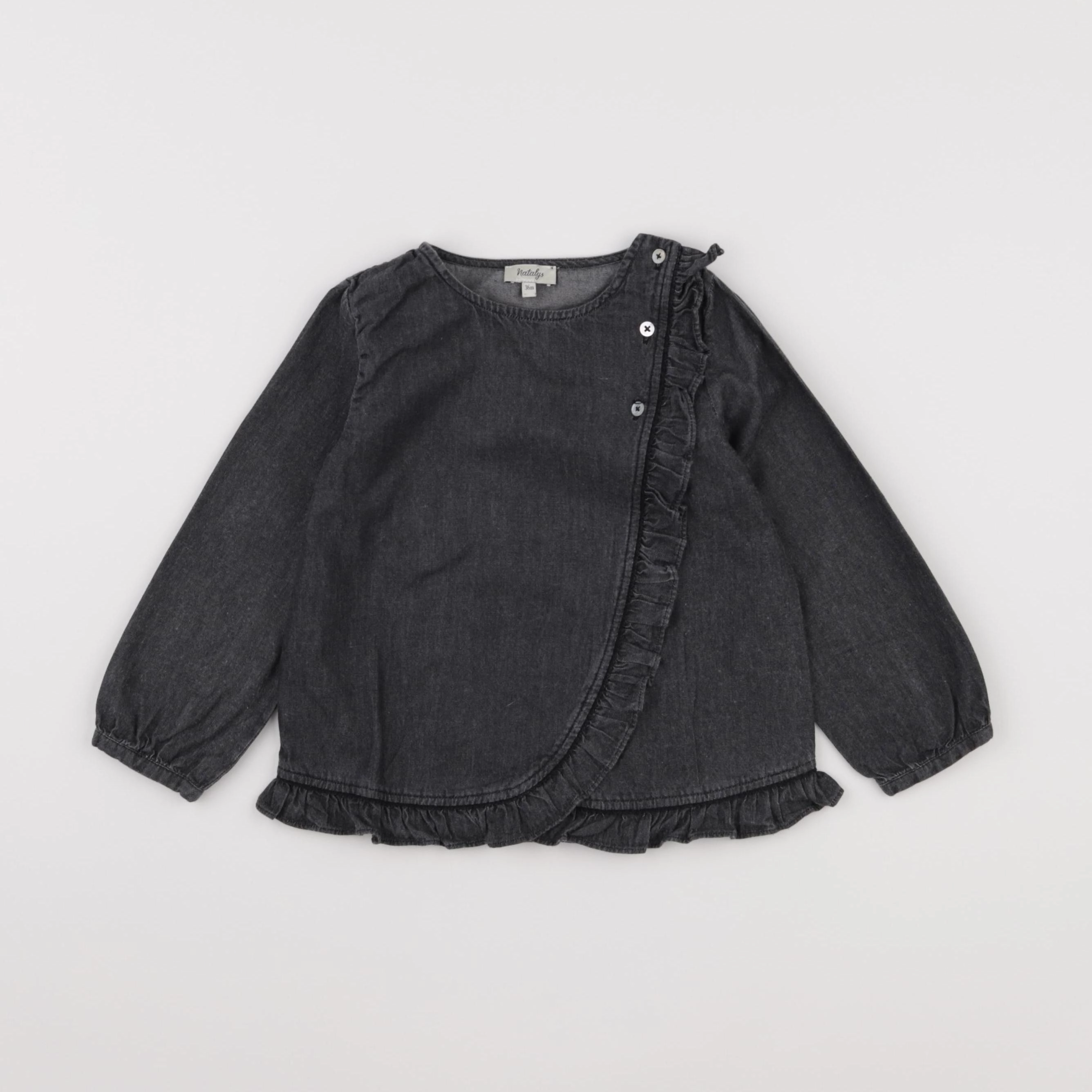 Natalys - blouse gris - 36 mois