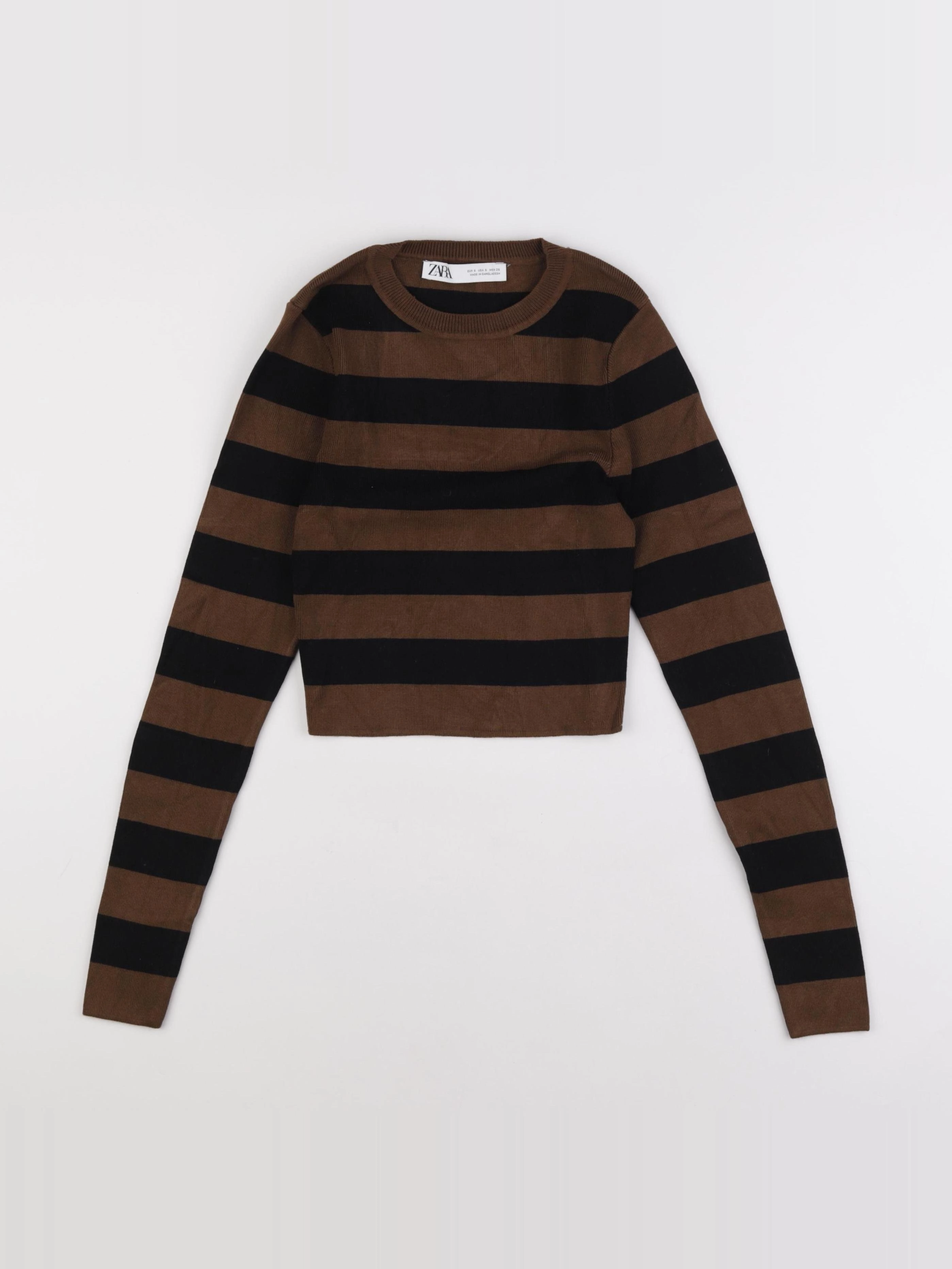 Zara - pull marron, noir - 16 ans