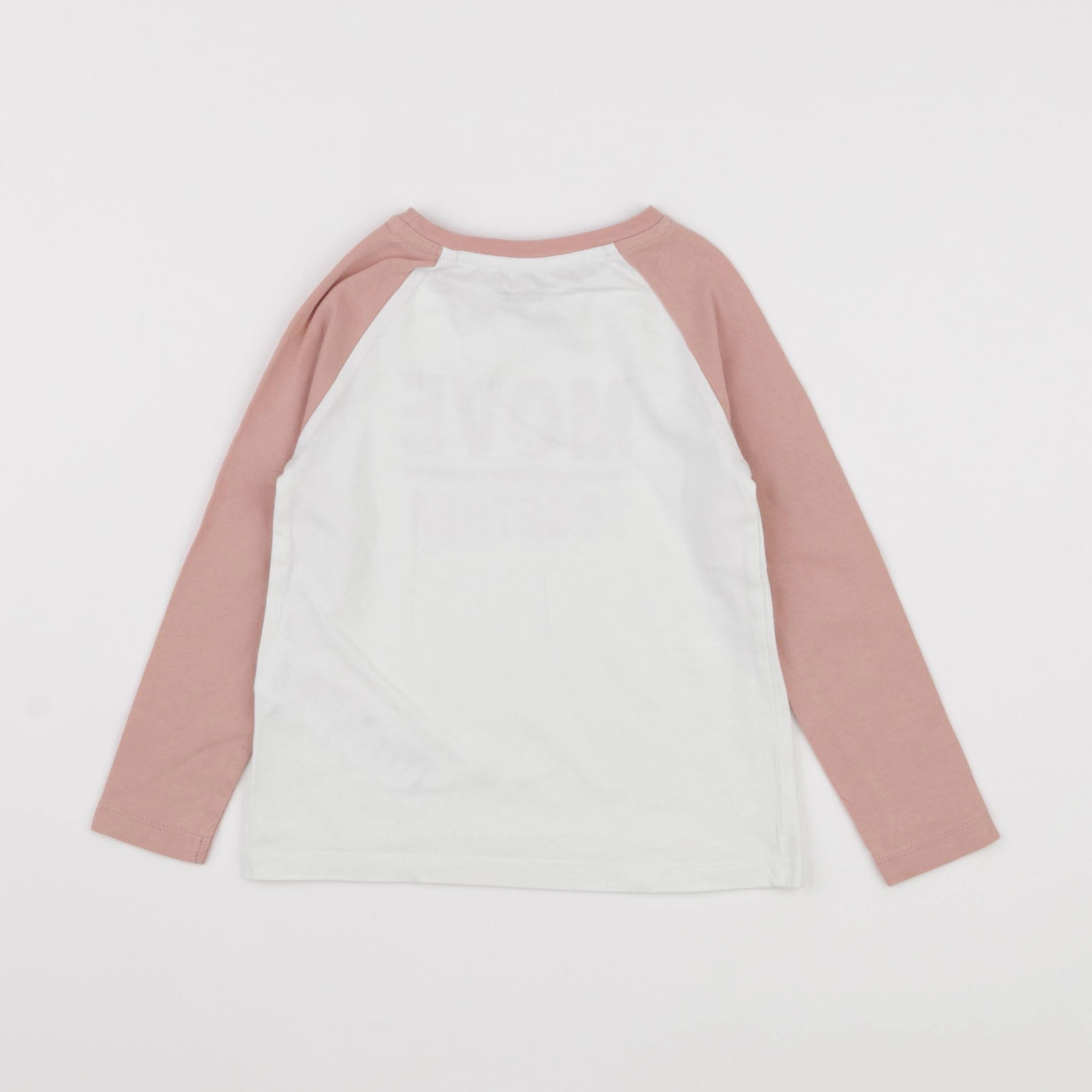 Vertbaudet - tee-shirt blanc, rose - 36 mois