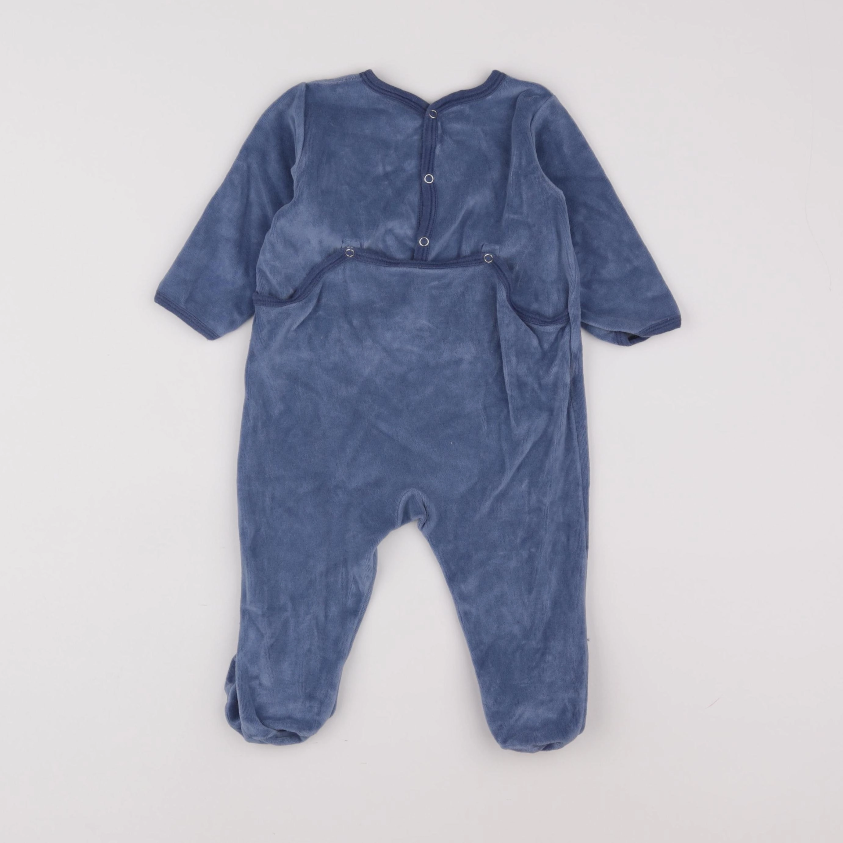 Petit Bateau - pyjama velours bleu - 12 mois