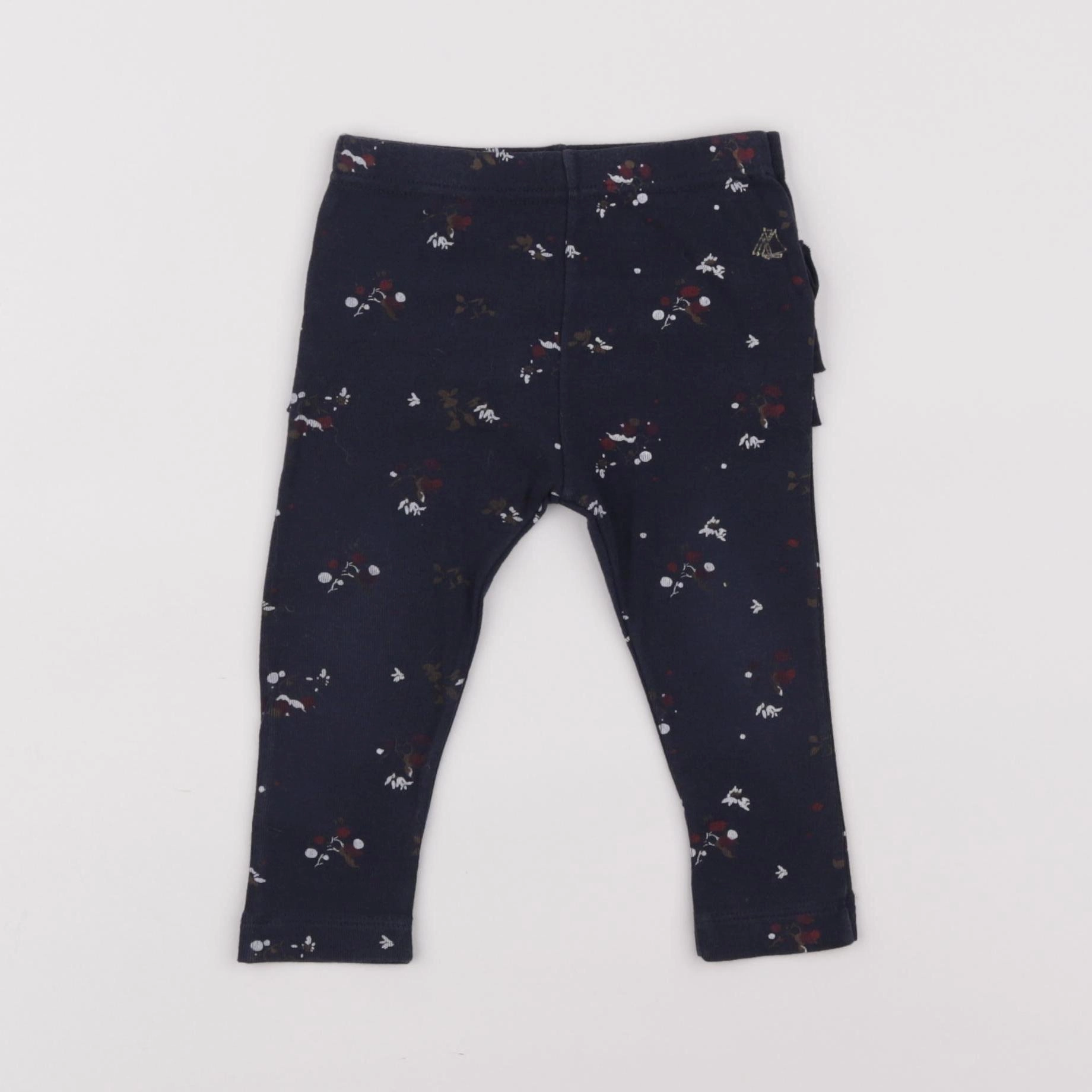 Petit Bateau - legging volants au dos bleu - 12 mois