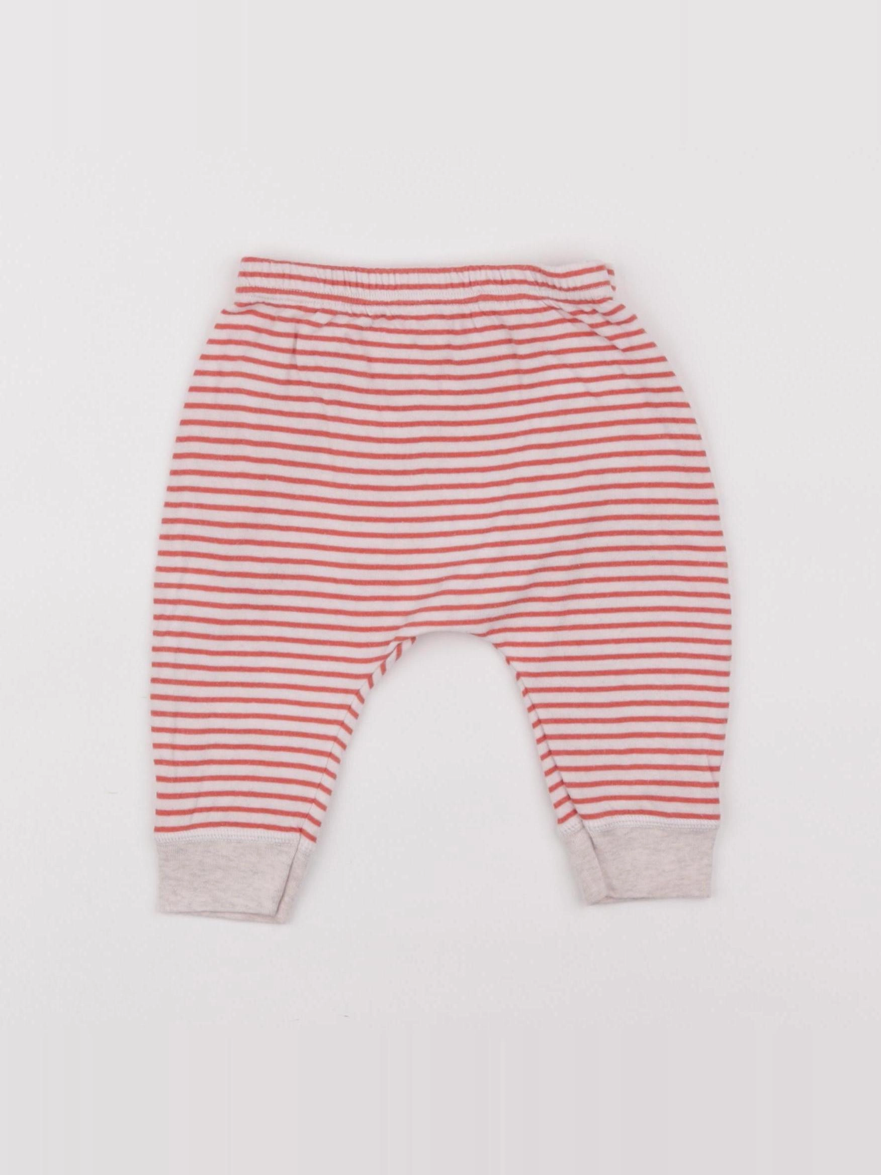 Petit Bateau - sarouel gris, orange - 6 mois