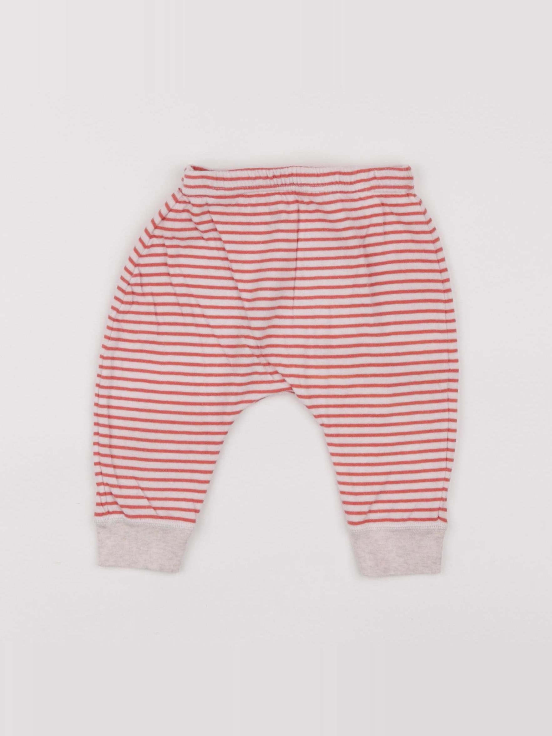 Petit Bateau - sarouel gris, orange - 6 mois