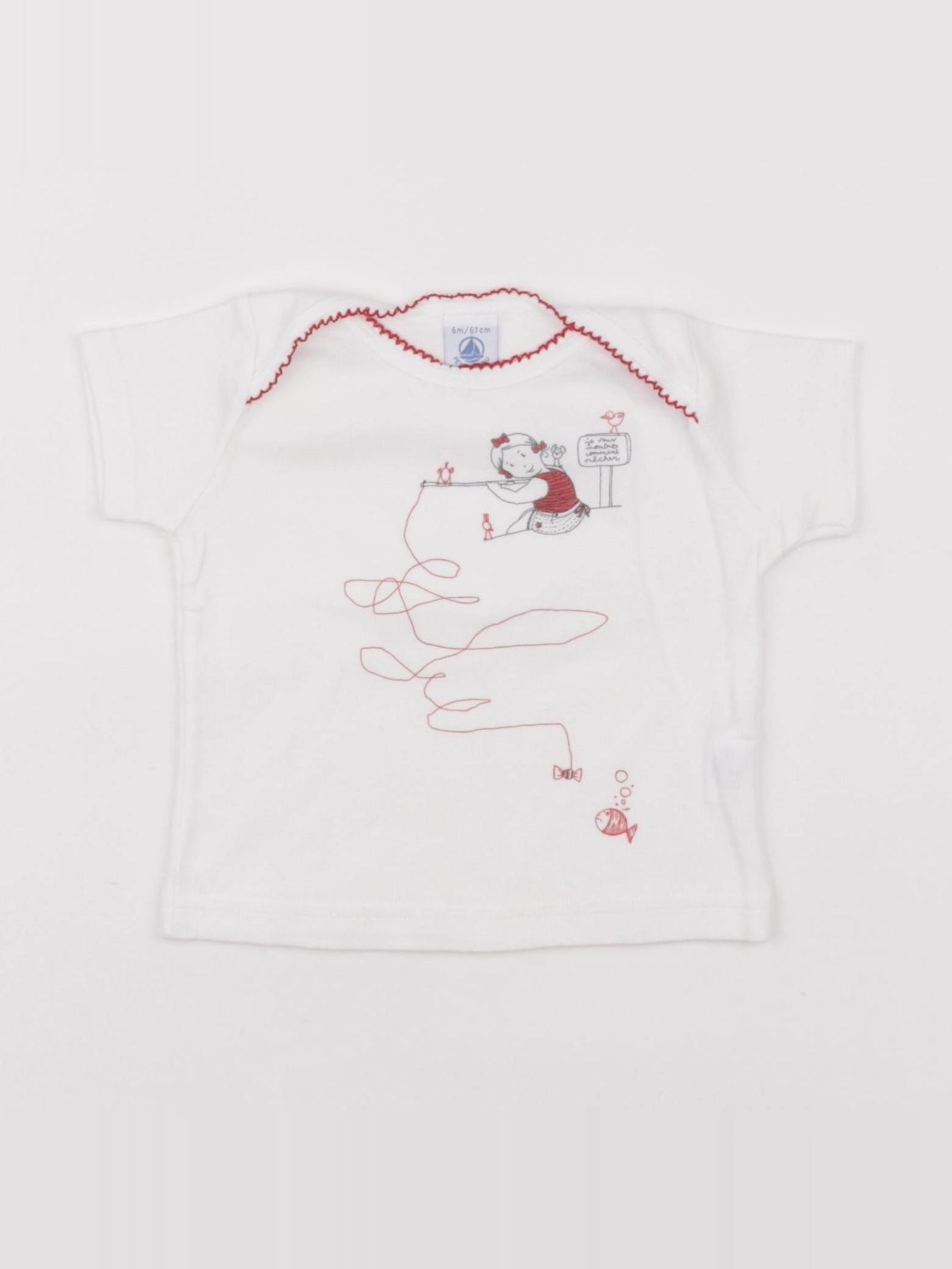 Petit Bateau - maillot de corps blanc - 6 mois