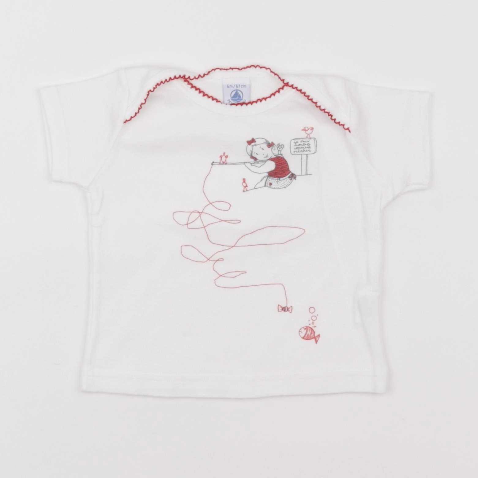 Petit Bateau - maillot de corps blanc - 6 mois