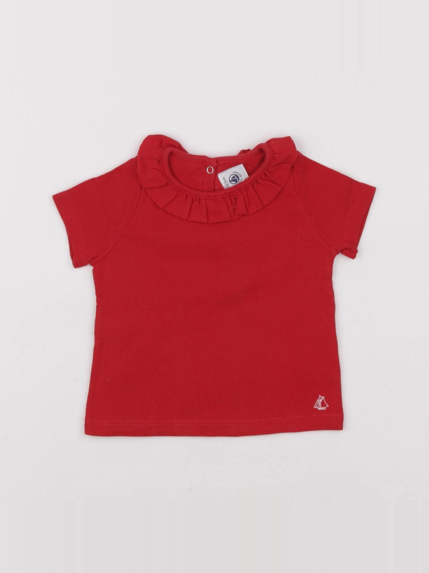 Petit Bateau - tee-shirt rouge - 12 mois