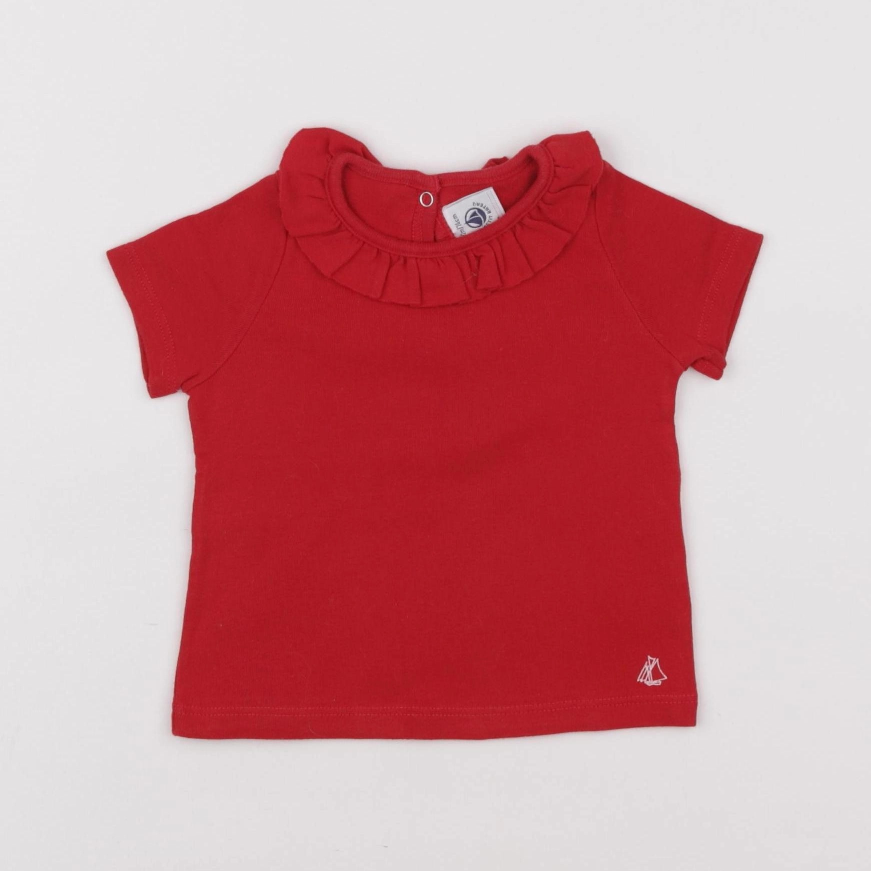 Petit Bateau - tee-shirt rouge - 12 mois