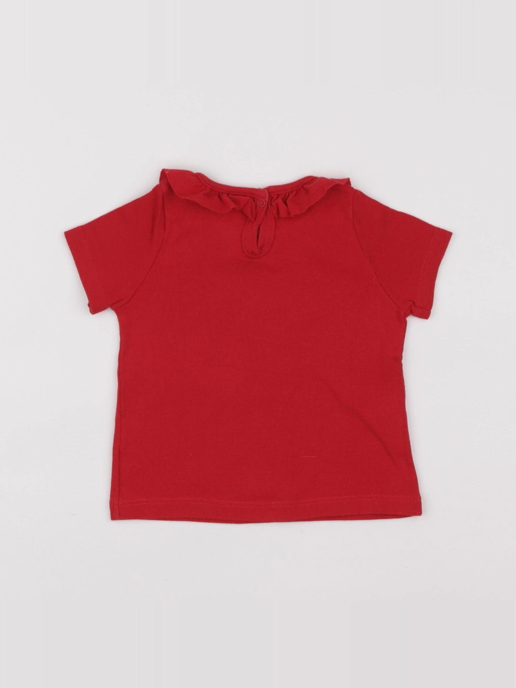 Petit Bateau - tee-shirt rouge - 12 mois