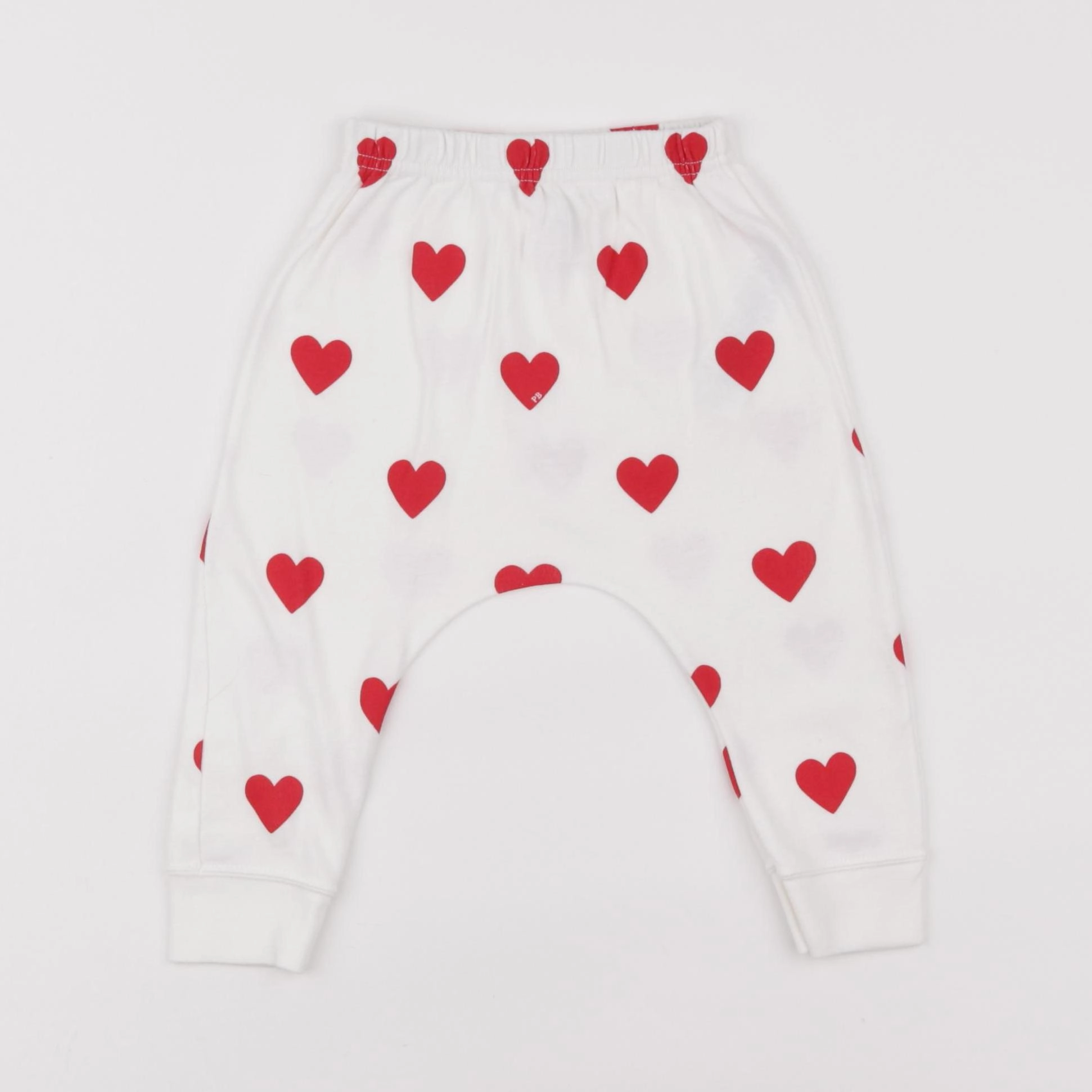 Petit Bateau - legging blanc, rouge - 12 mois