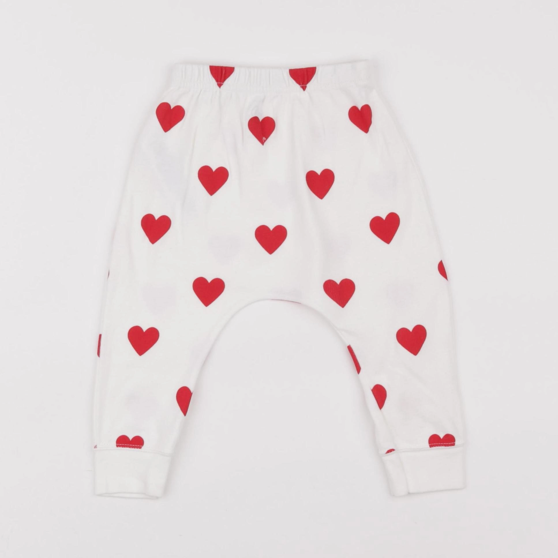 Petit Bateau - legging blanc, rouge - 12 mois