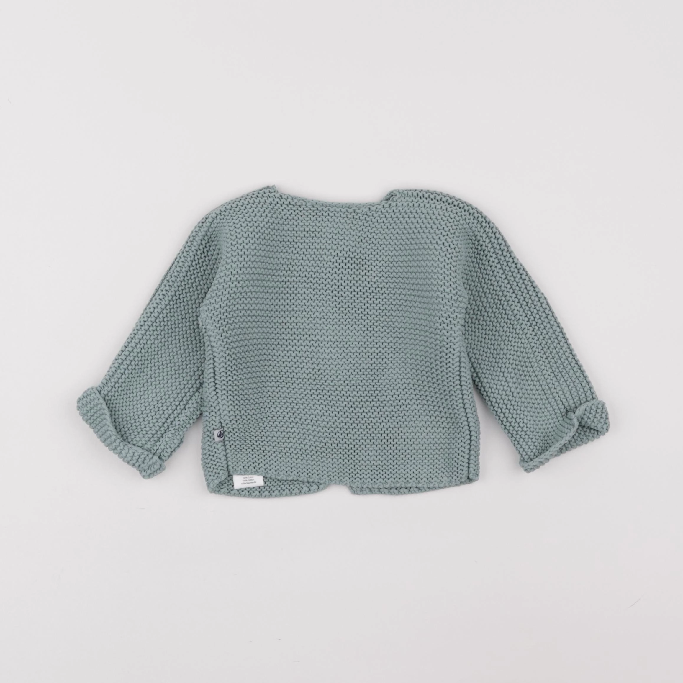 Petit Bateau - gilet vert - 12 mois