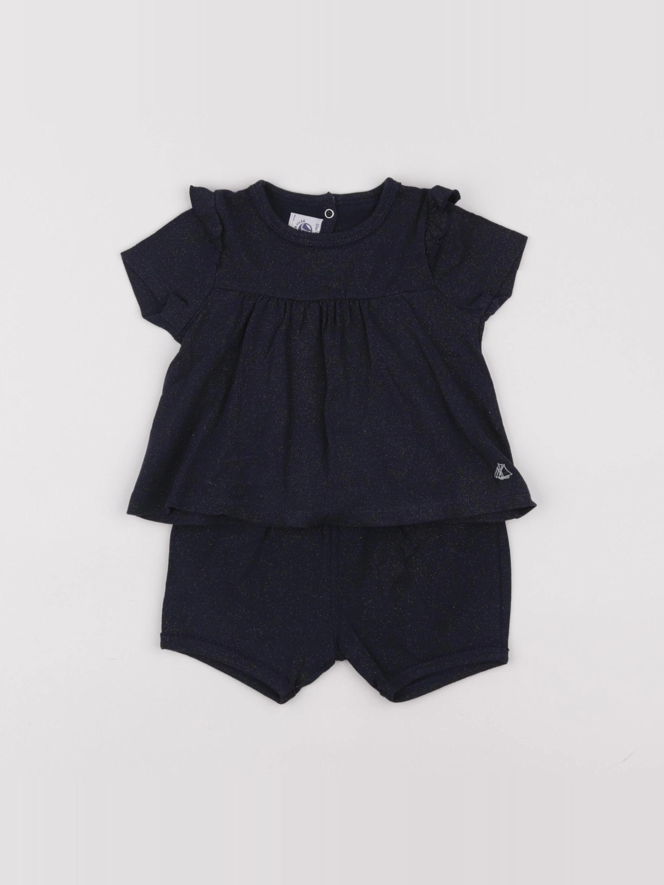 Petit Bateau - ensemble bleu - 12 mois