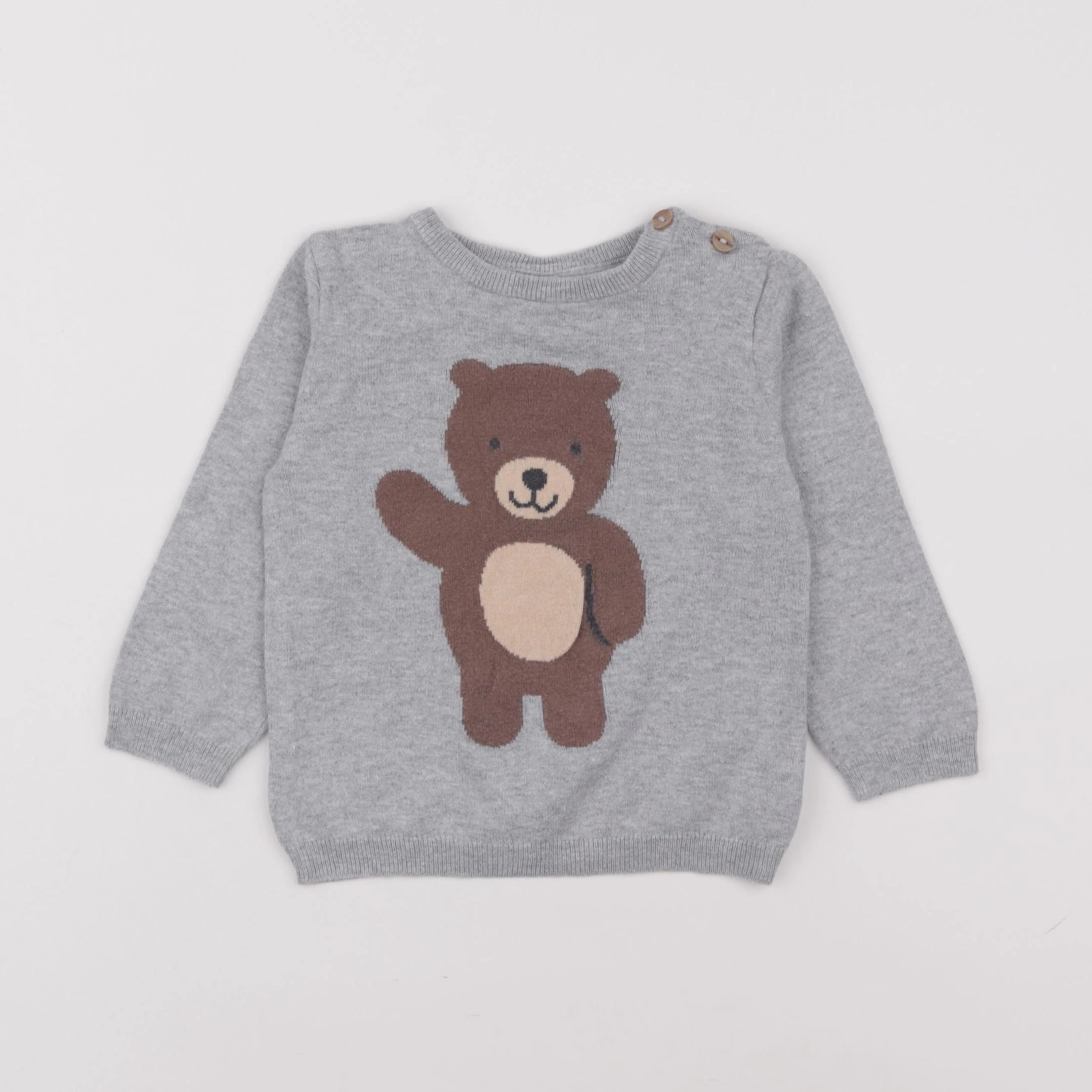 H&M - pull gris - 9/12 mois