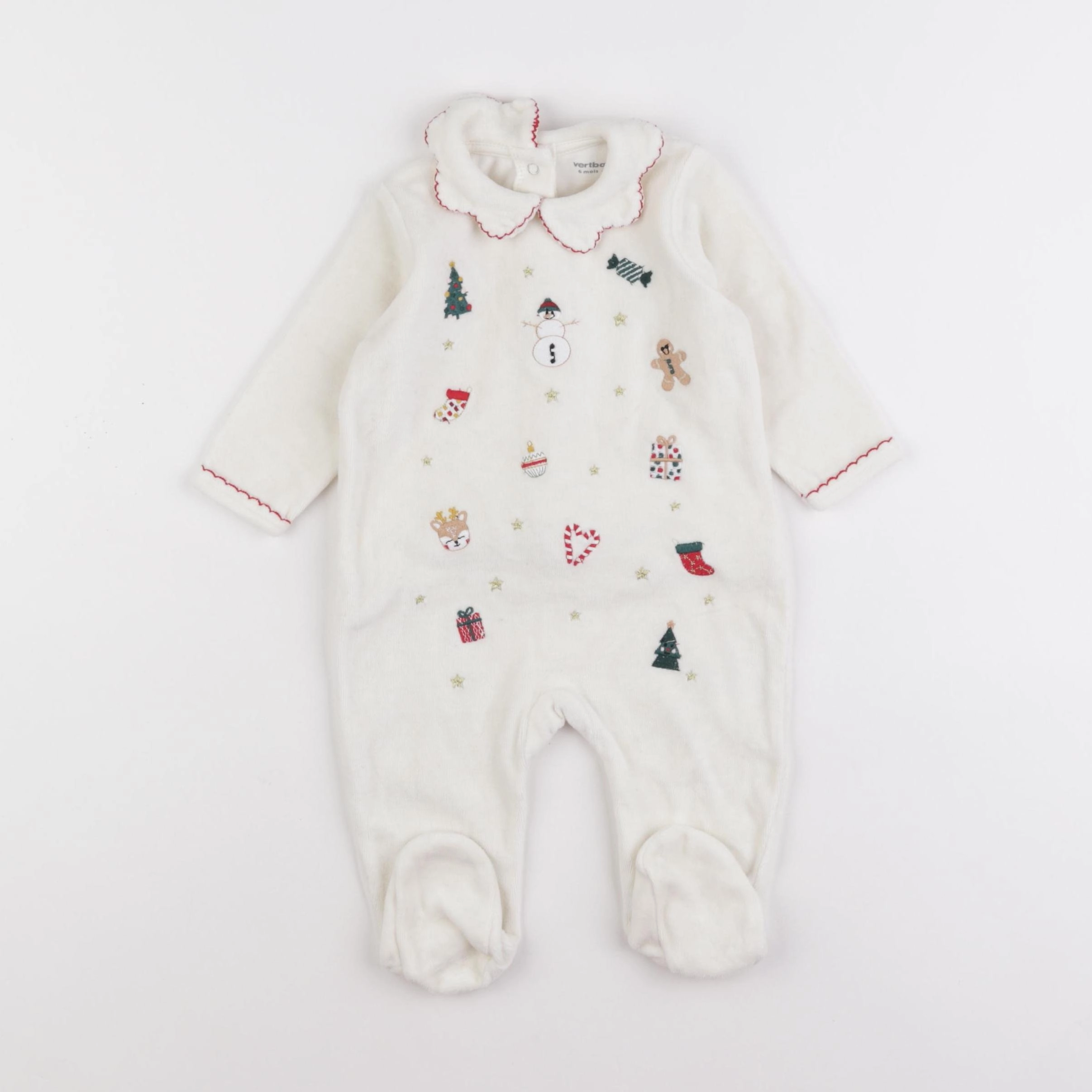 Vertbaudet - pyjama velours beige - 6 mois