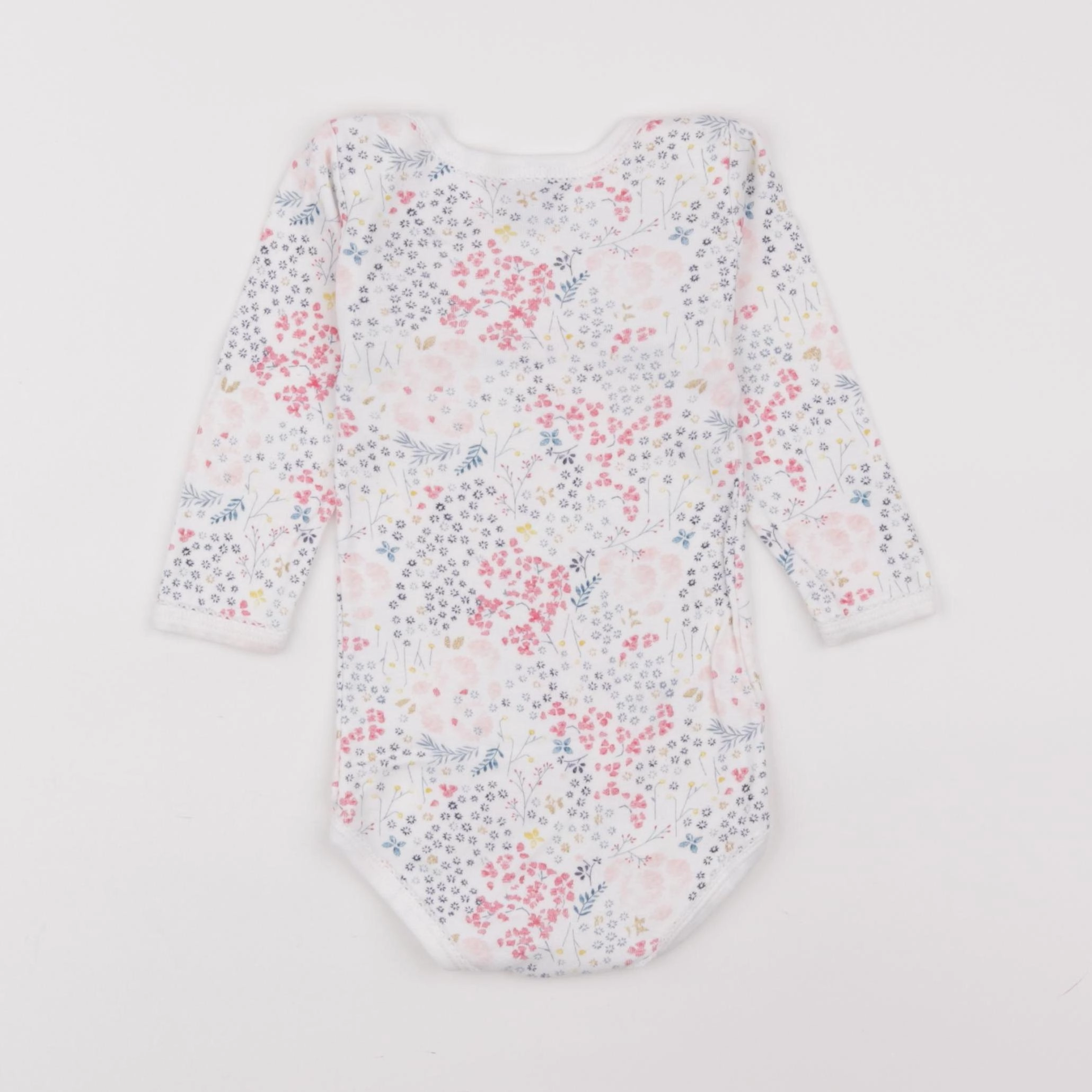 Petit Bateau - body blanc, rose - 18 mois