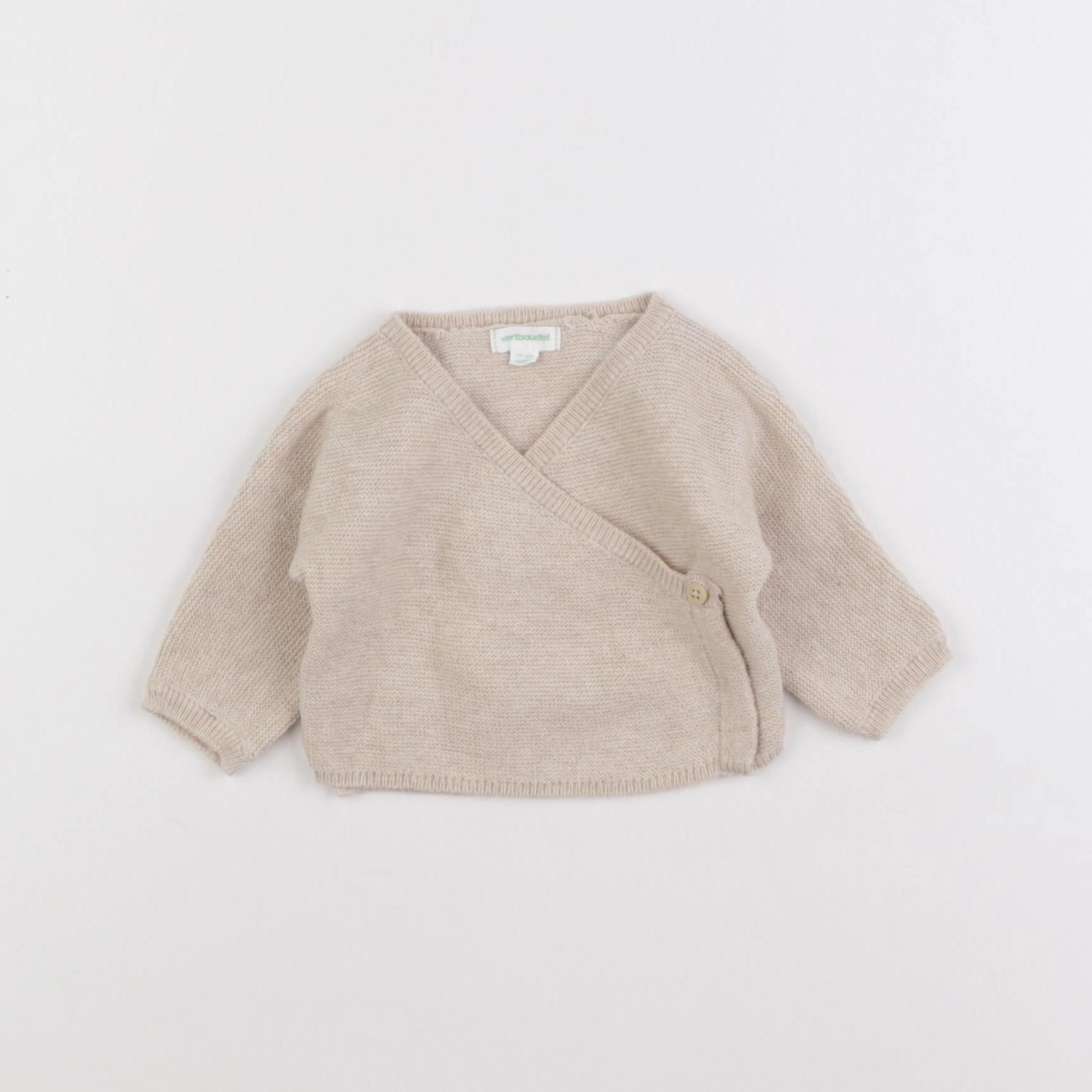 Vertbaudet - pull beige - 0 mois