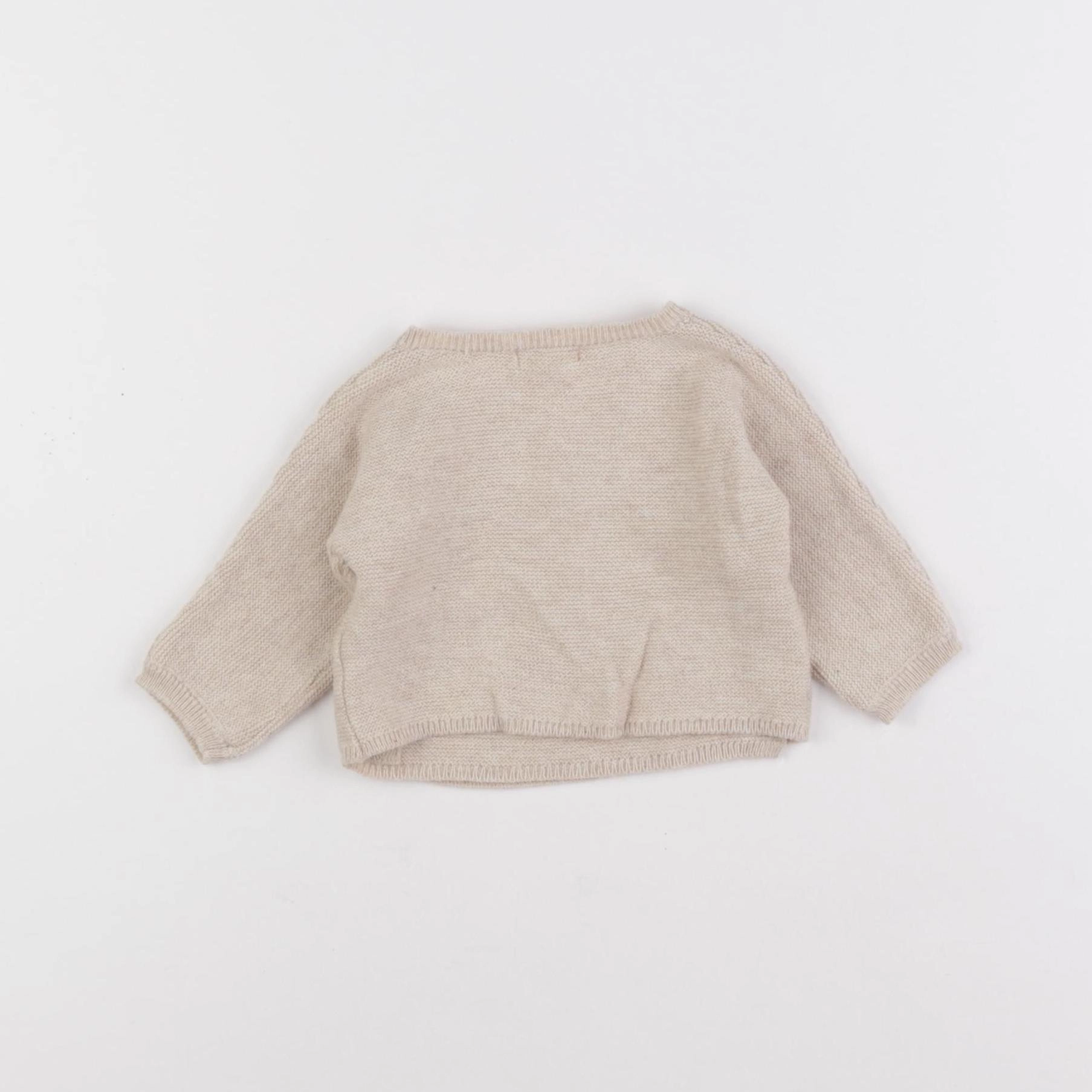 Vertbaudet - pull beige - 0 mois