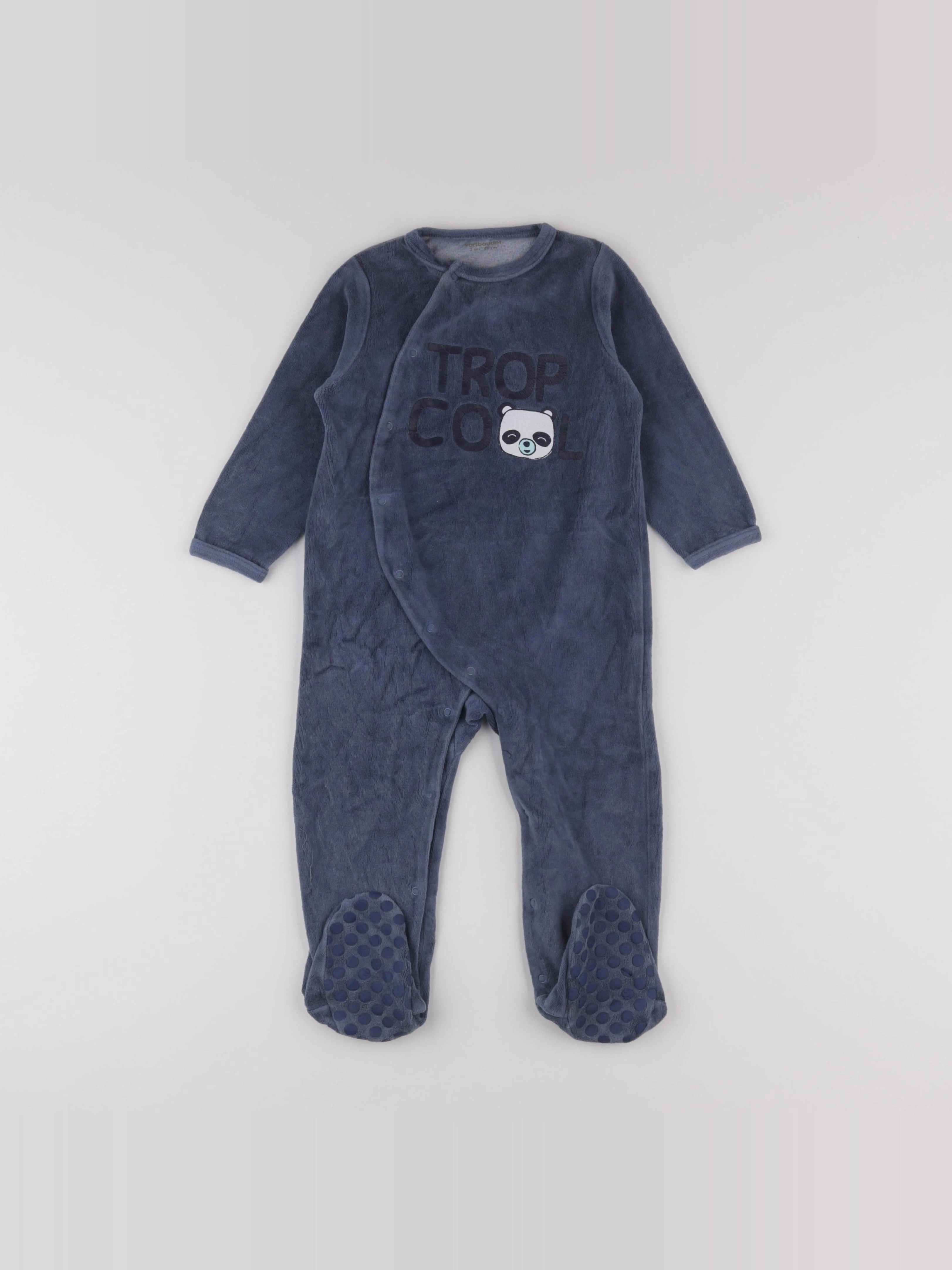 Vertbaudet - pyjama velours bleu - 2 ans