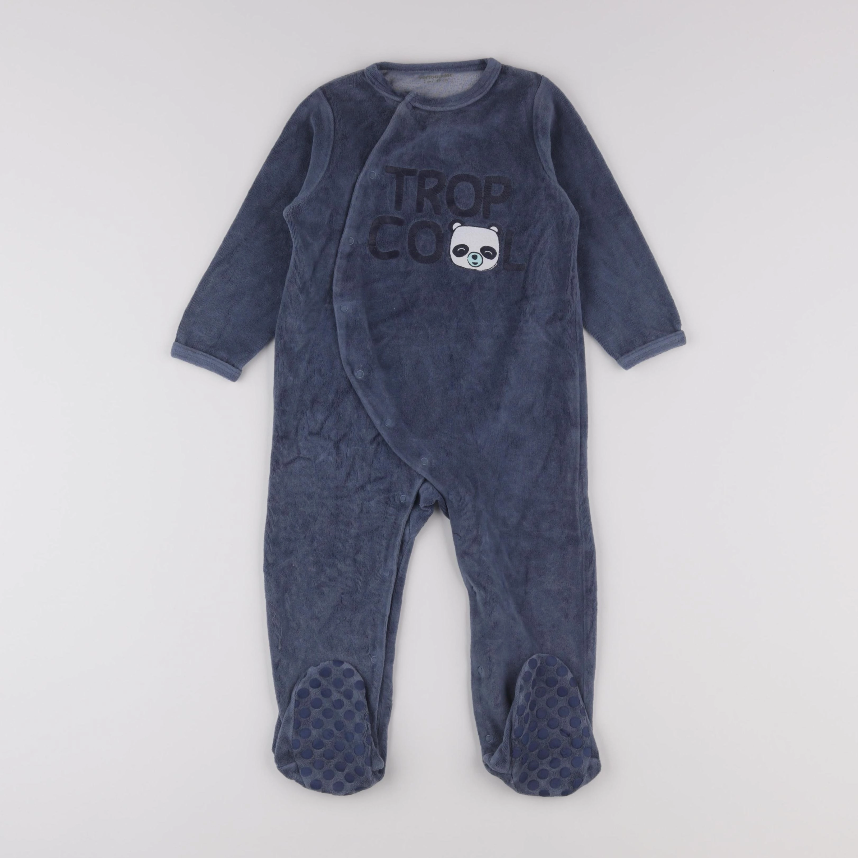 Vertbaudet - pyjama velours bleu - 2 ans