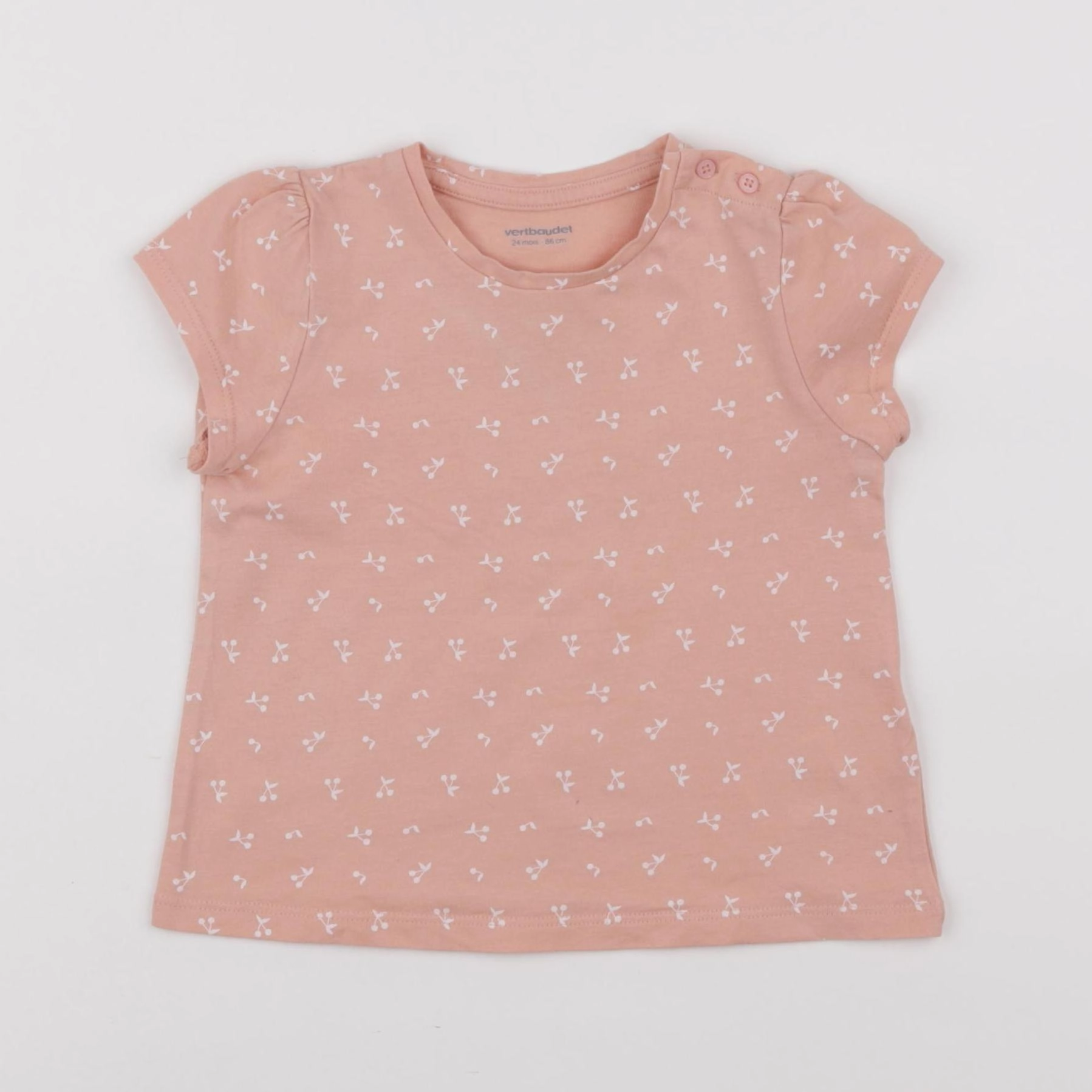Vertbaudet - tee-shirt rose - 24 mois