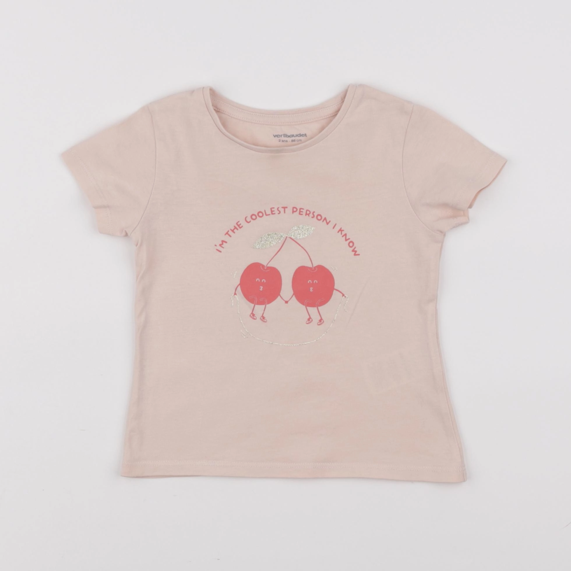 Vertbaudet - tee-shirt rose - 2 ans