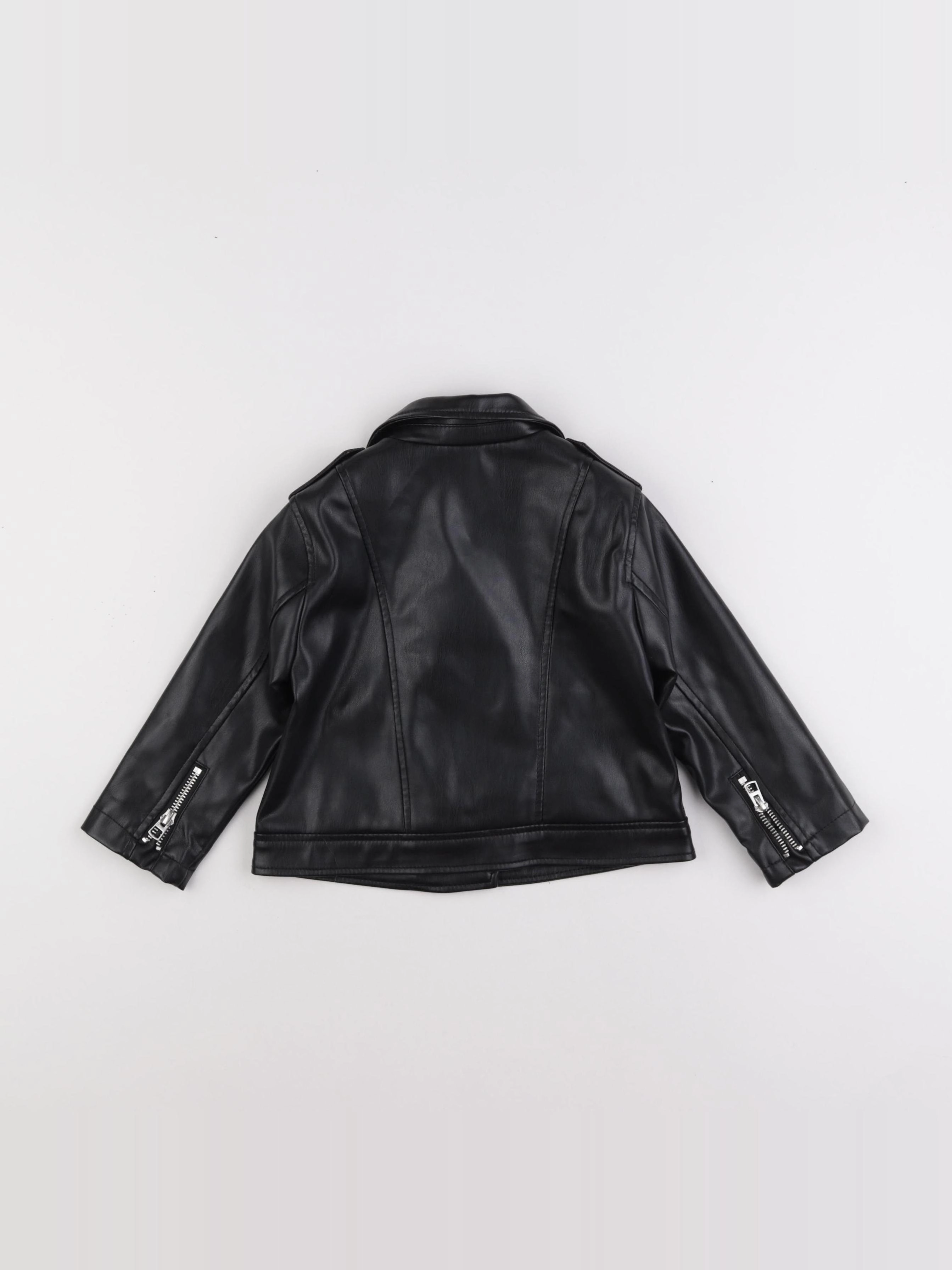 Zara - veste simili cuir noir - 18/24 mois