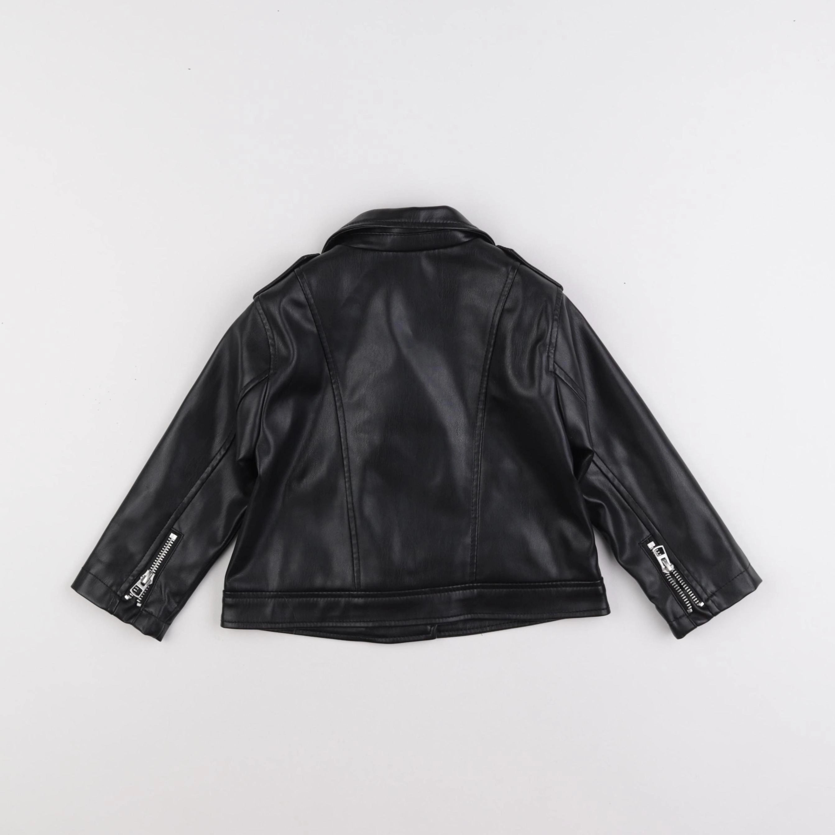 Zara - veste simili cuir noir - 18/24 mois
