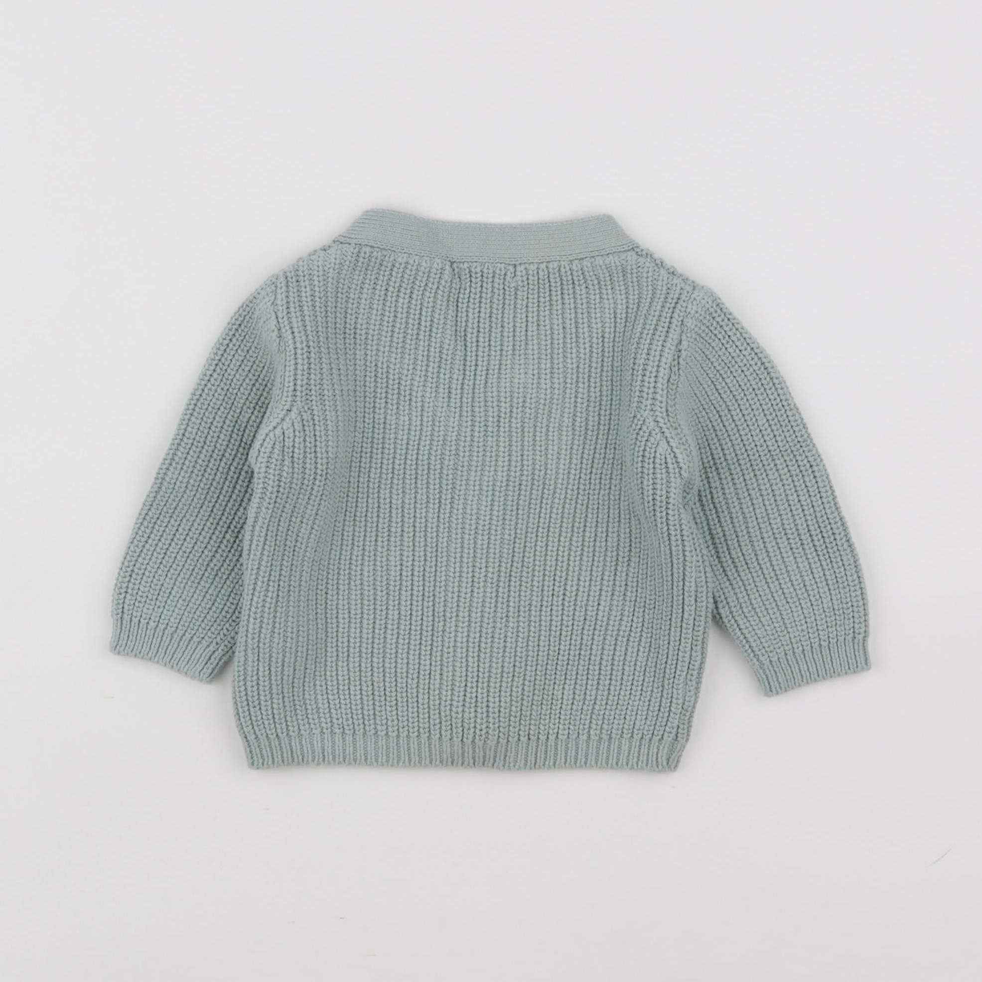 Vertbaudet - gilet coton vert - 9 mois