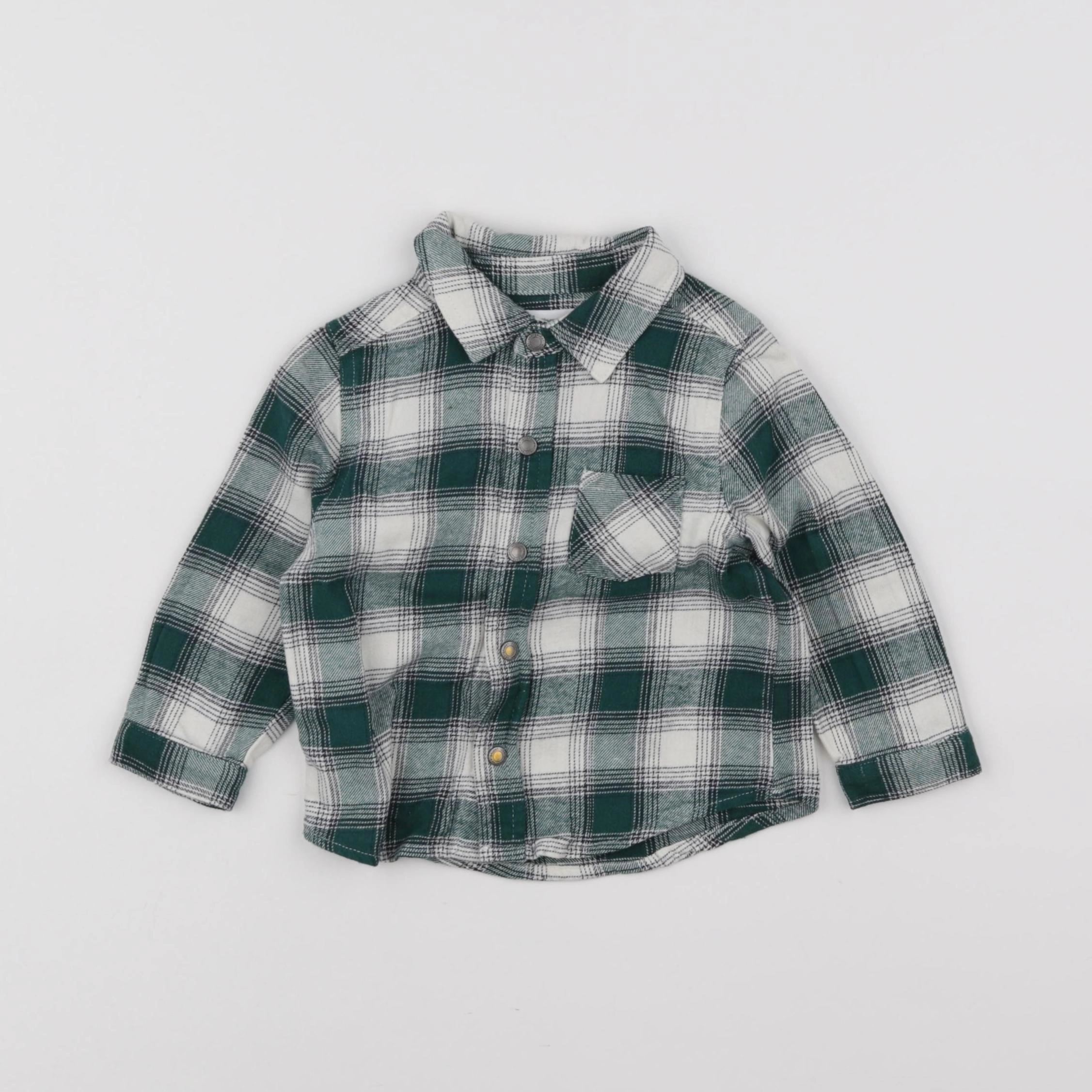 Vertbaudet - chemise vert - 12 mois